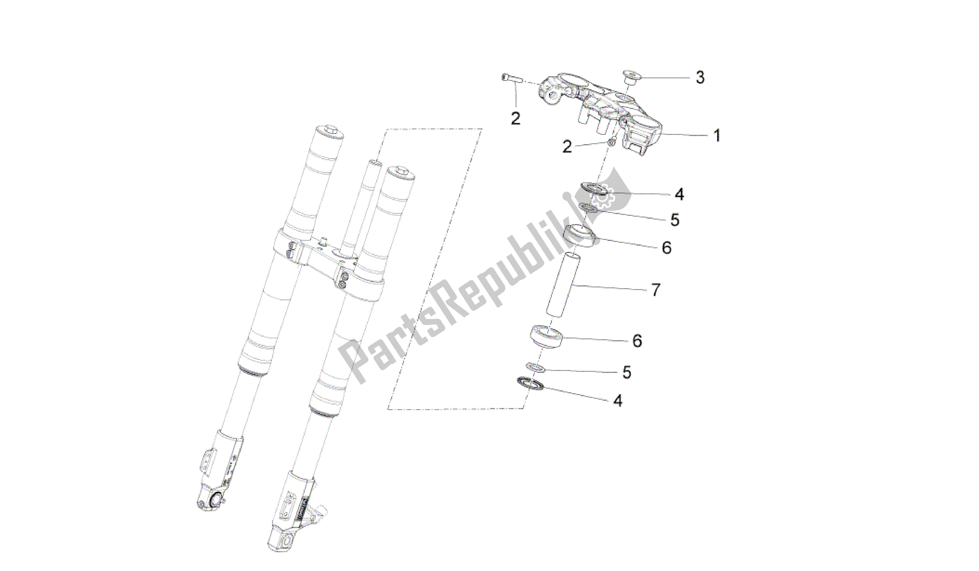 Alle onderdelen voor de Sturen van de Aprilia RS4 125 2011 - 2013