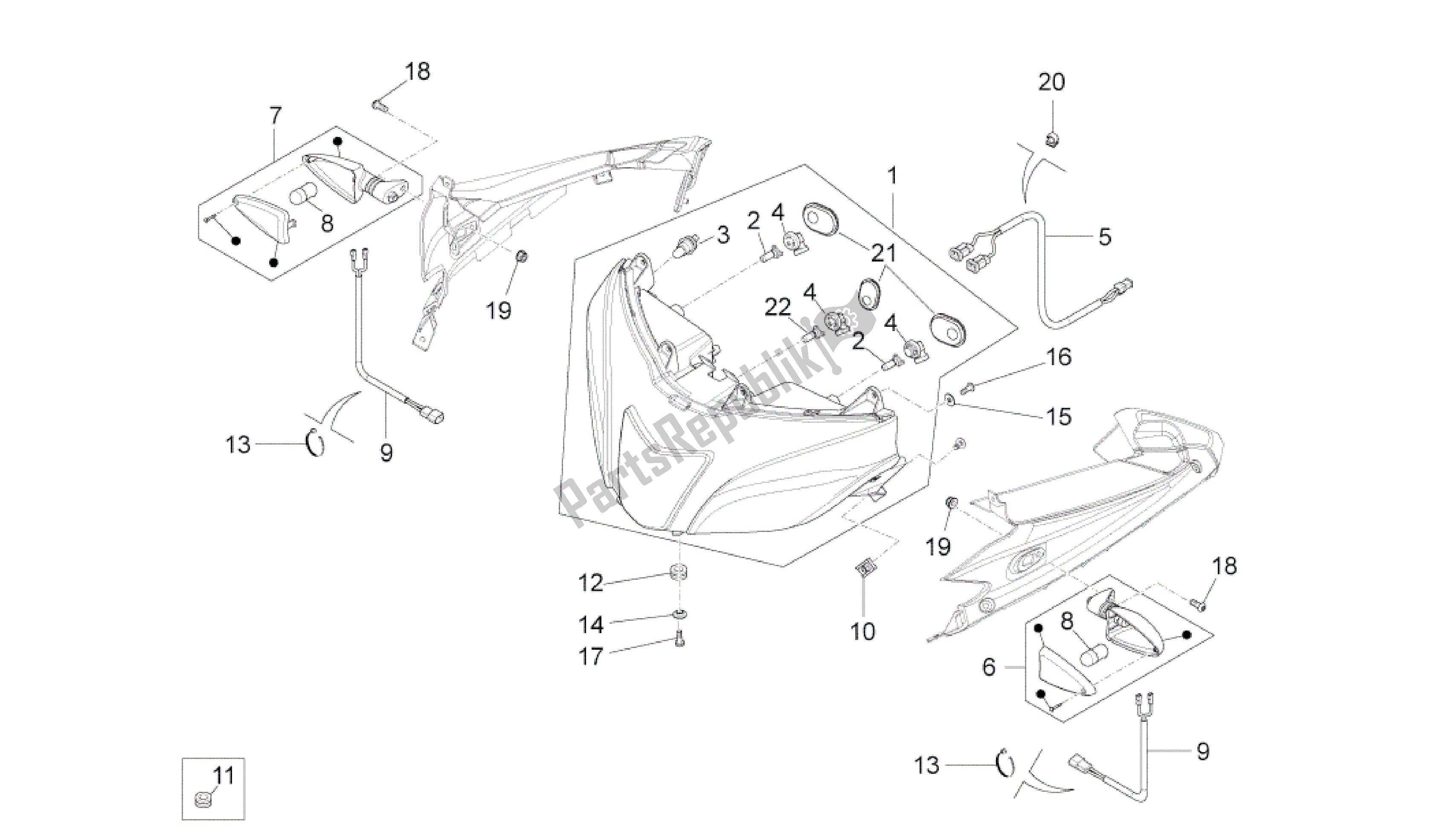 Alle Teile für das Frontscheinwerfer des Aprilia RS4 125 2011 - 2013