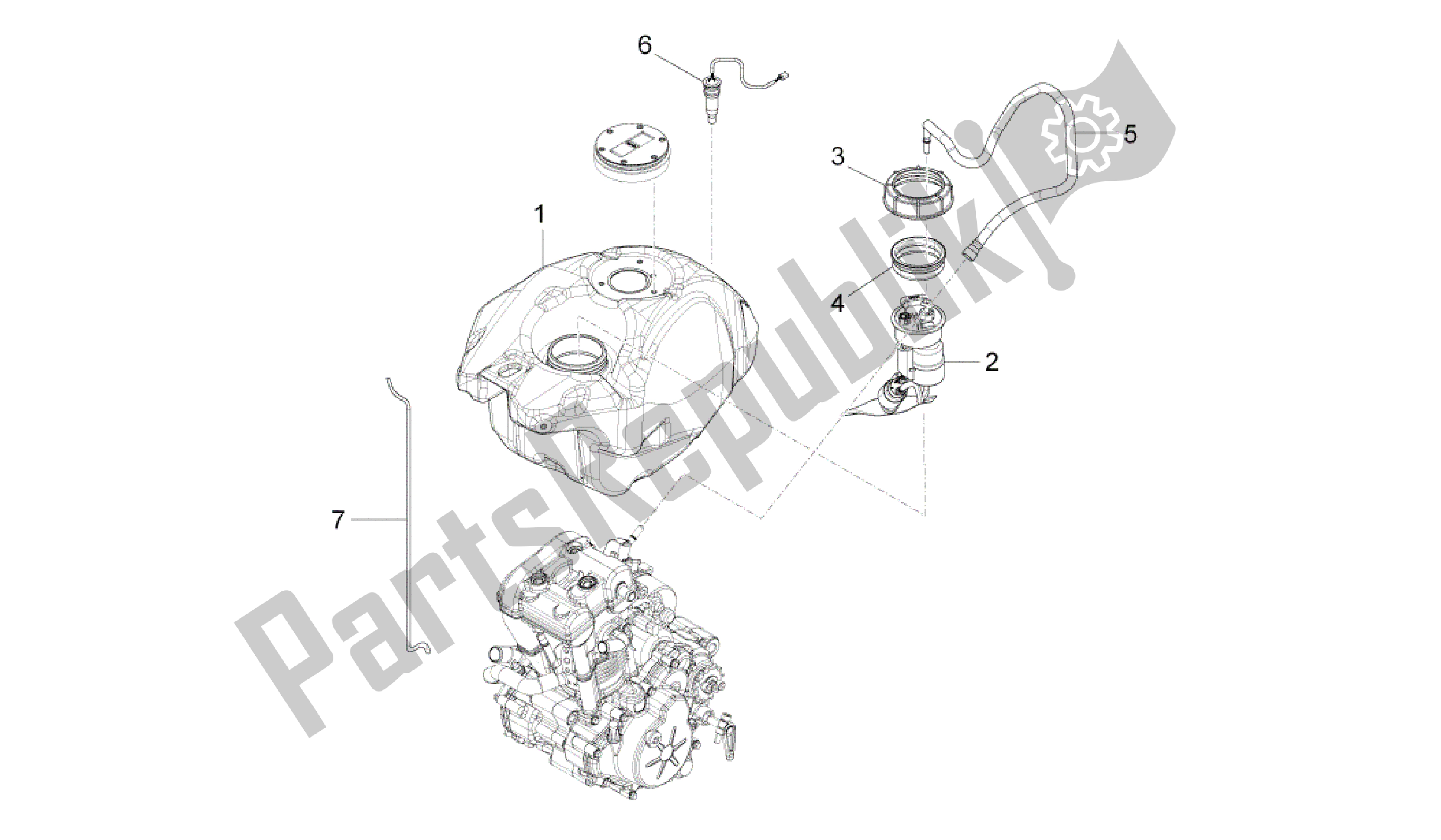 Alle onderdelen voor de Benzinetank van de Aprilia RS4 125 2011 - 2013