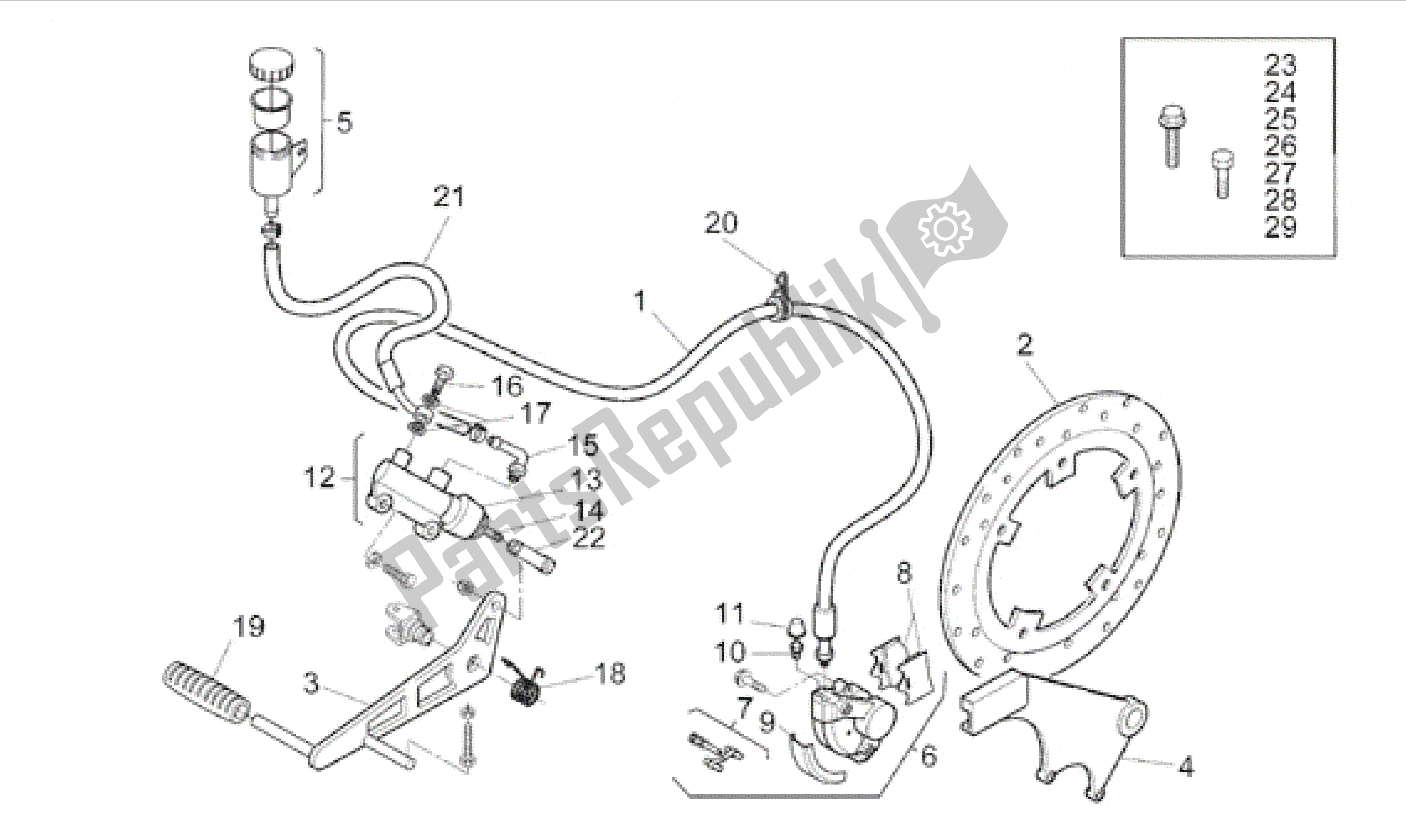 Alle Teile für das Bremssattel Hinten des Aprilia RS 250 1995 - 1997