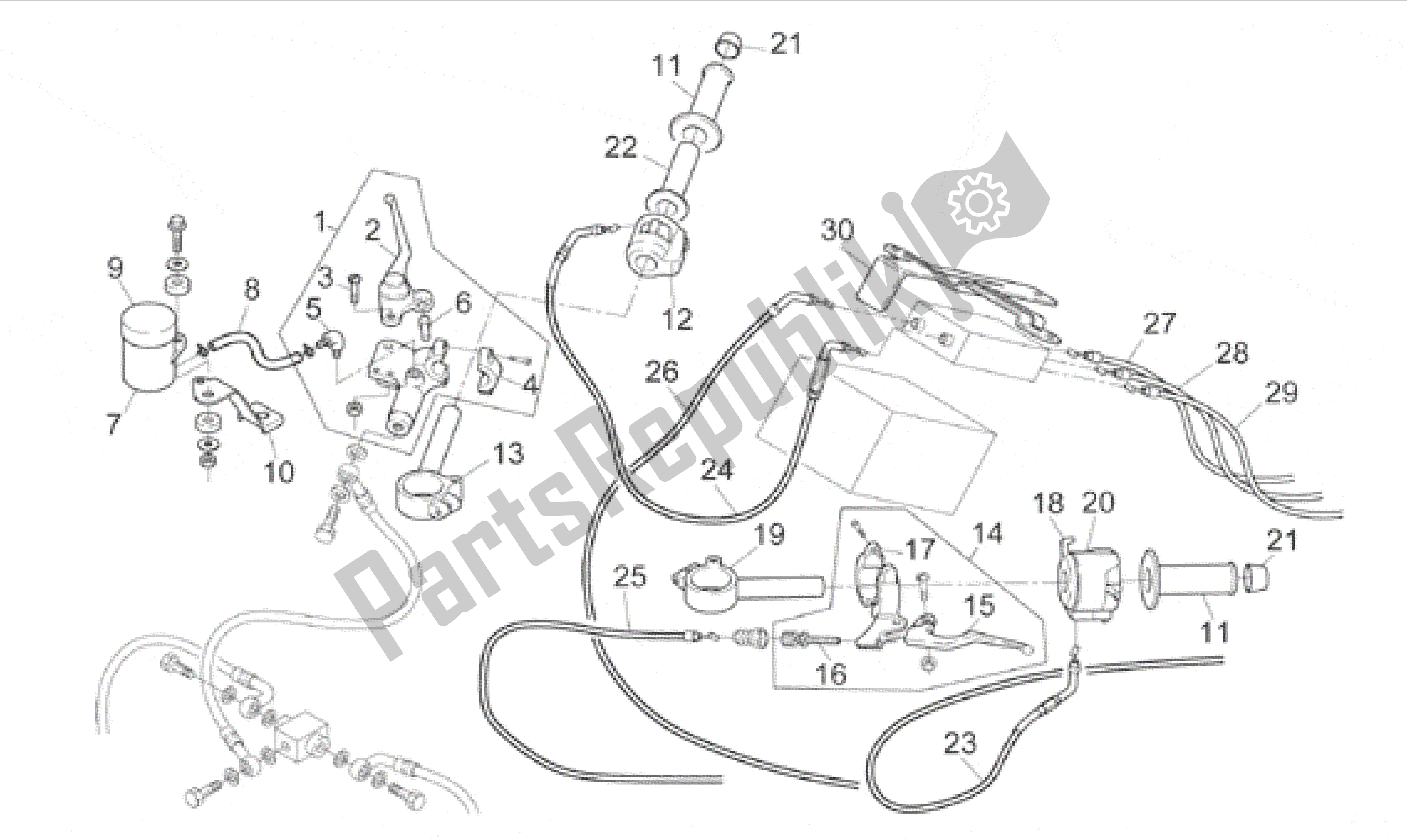 All parts for the Controls of the Aprilia RS 250 1995 - 1997
