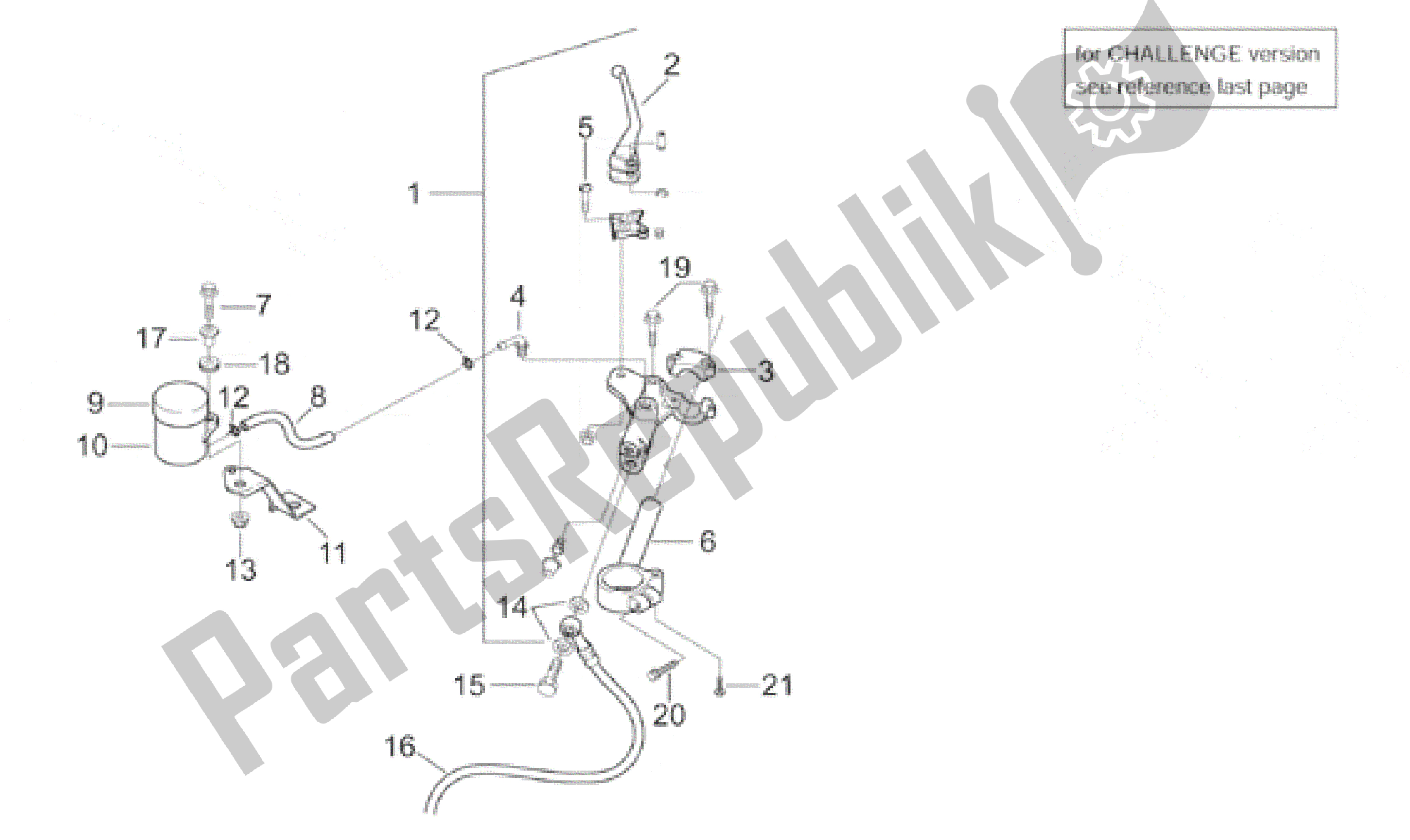 All parts for the Controls I of the Aprilia RS 250 1998 - 2001