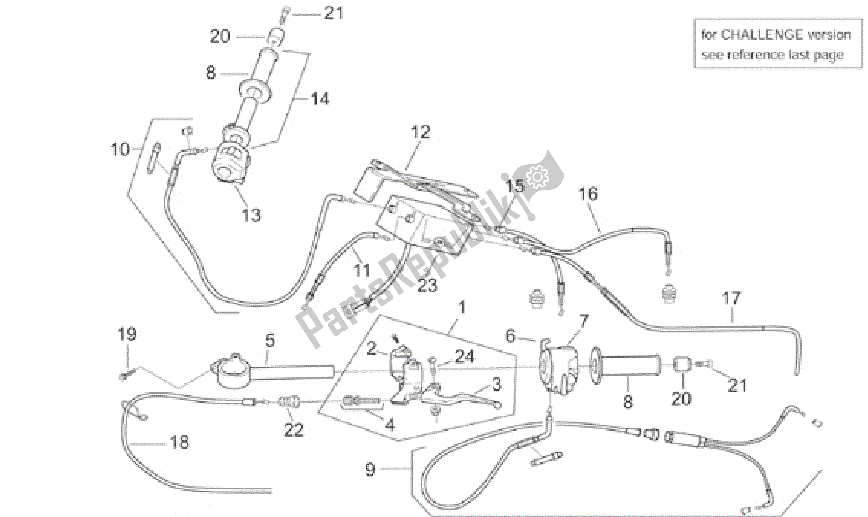 Todas as partes de Controles Ii do Aprilia RS 250 1998 - 2001
