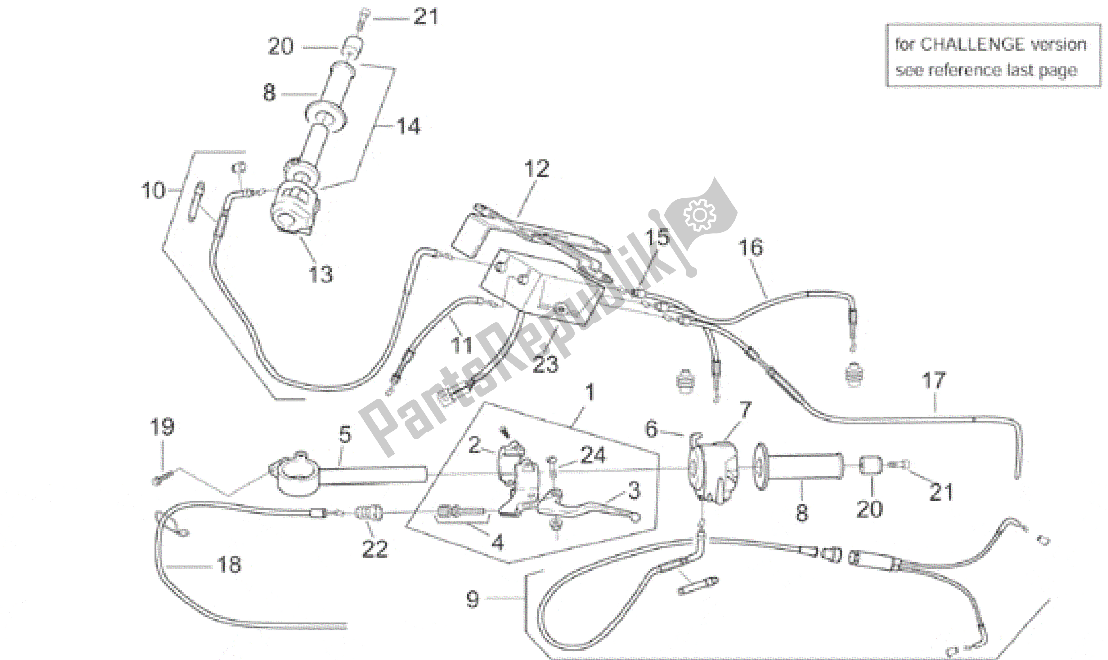 Todas as partes de Controles Ii do Aprilia RS 250 1998 - 2001