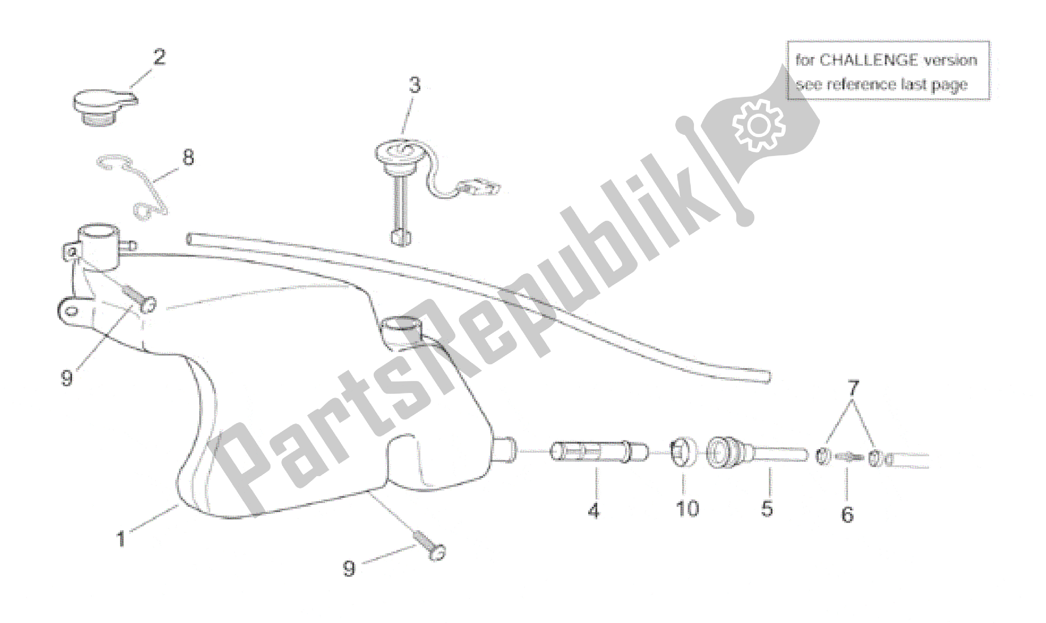 All parts for the Oil Tank of the Aprilia RS 250 1998 - 2001