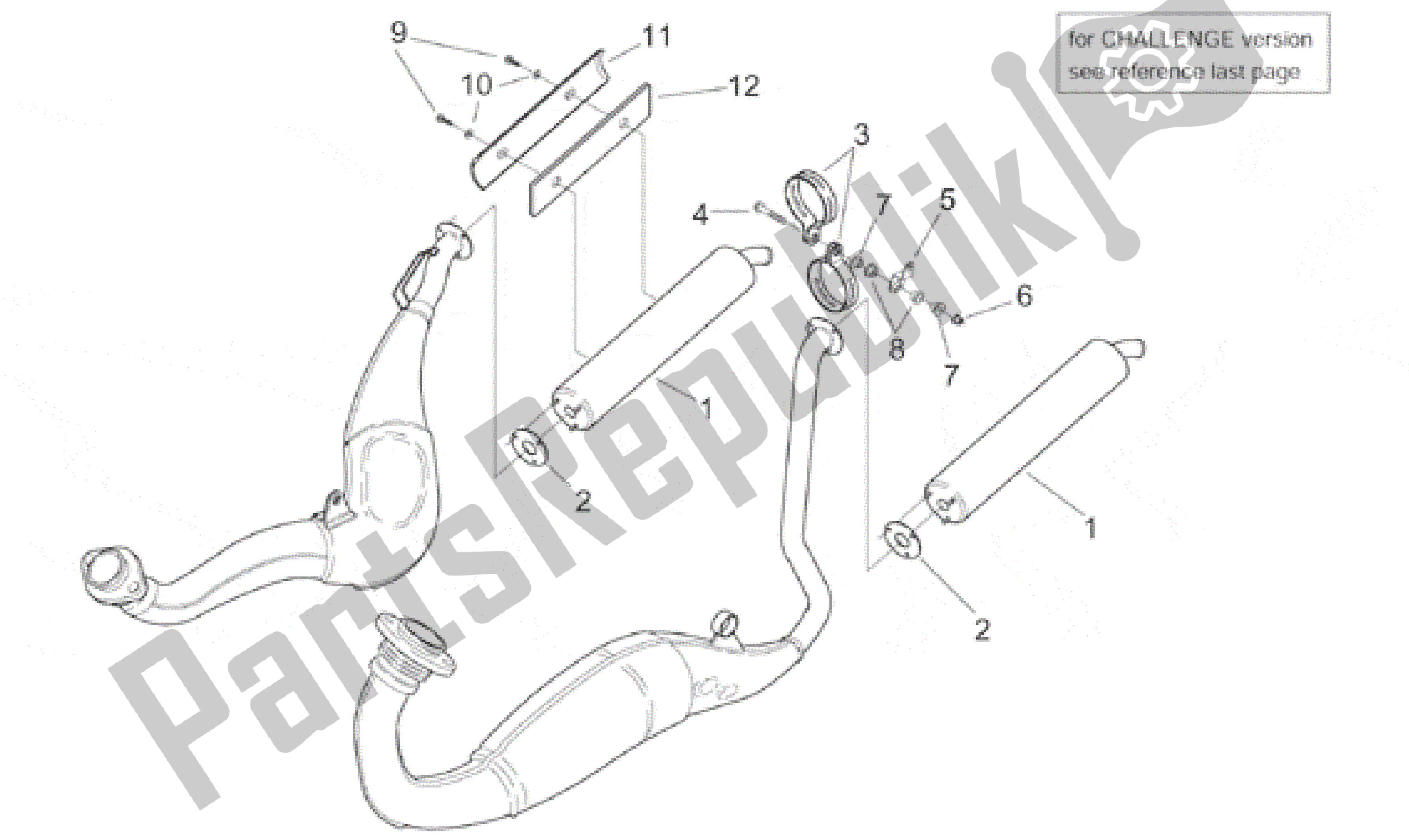 Alle onderdelen voor de Uitlaateenheid Ii van de Aprilia RS 250 1998 - 2001