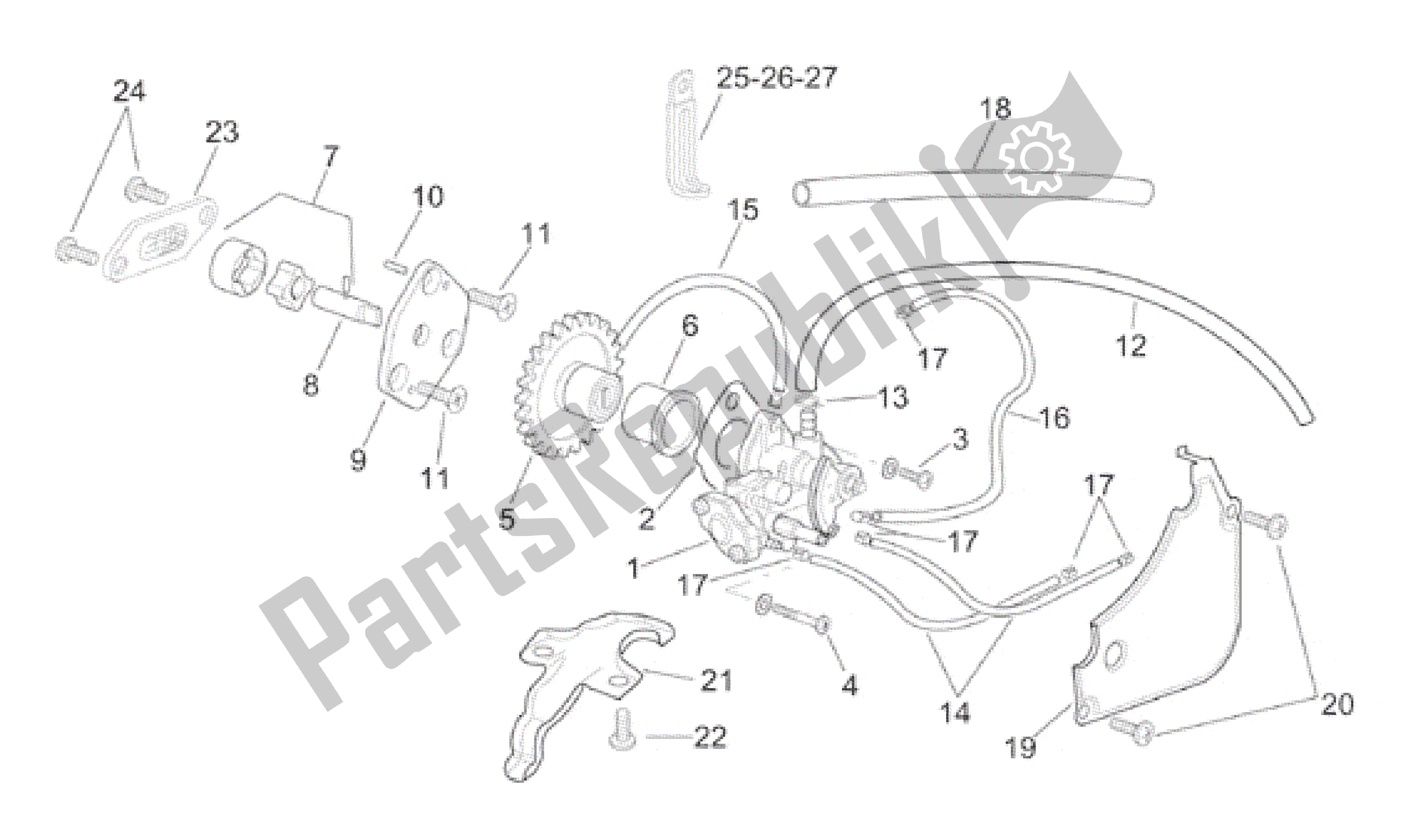 Alle onderdelen voor de Oliepomp van de Aprilia RS 250 1998 - 2001