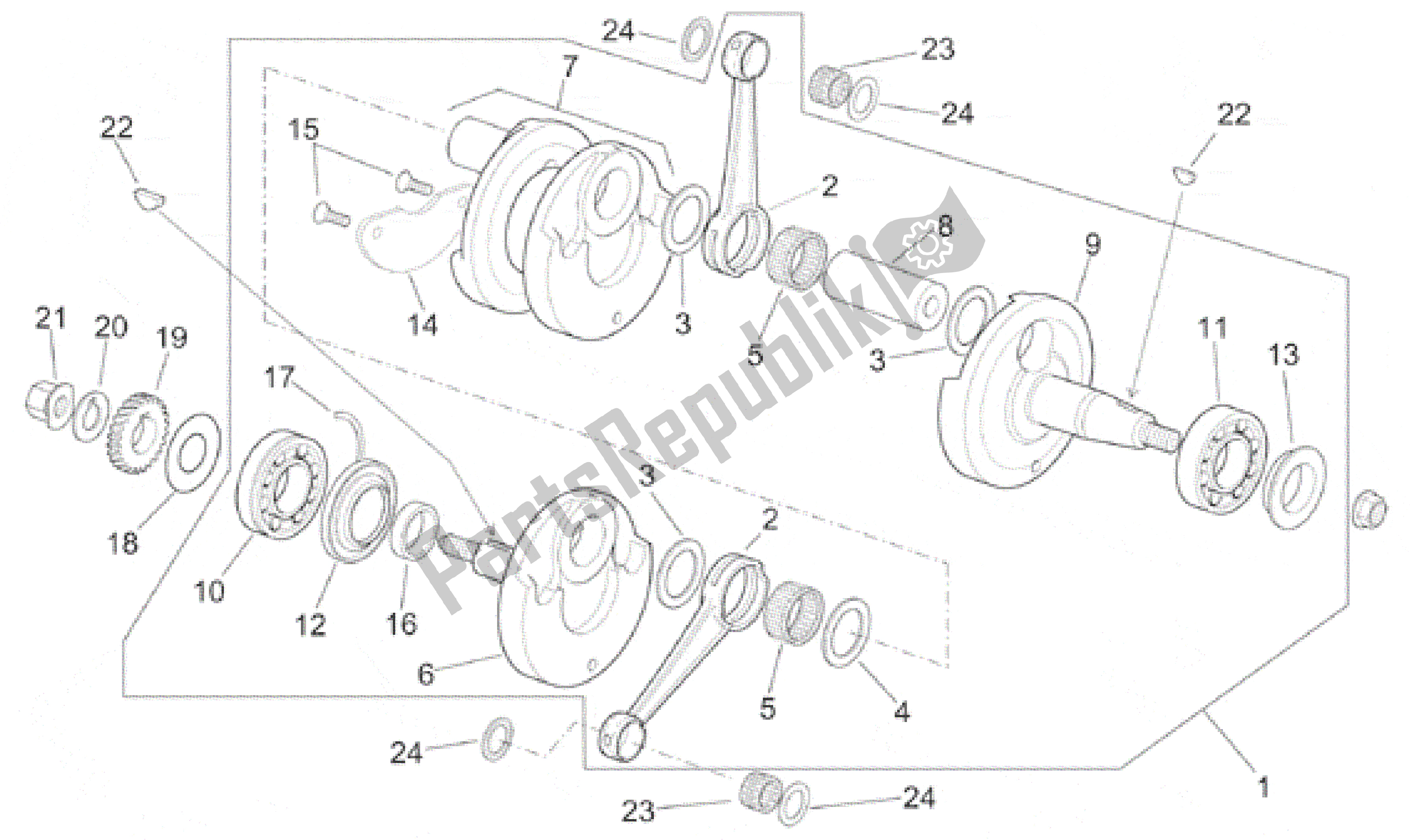 Tutte le parti per il Albero Di Trasmissione del Aprilia RS 250 1998 - 2001