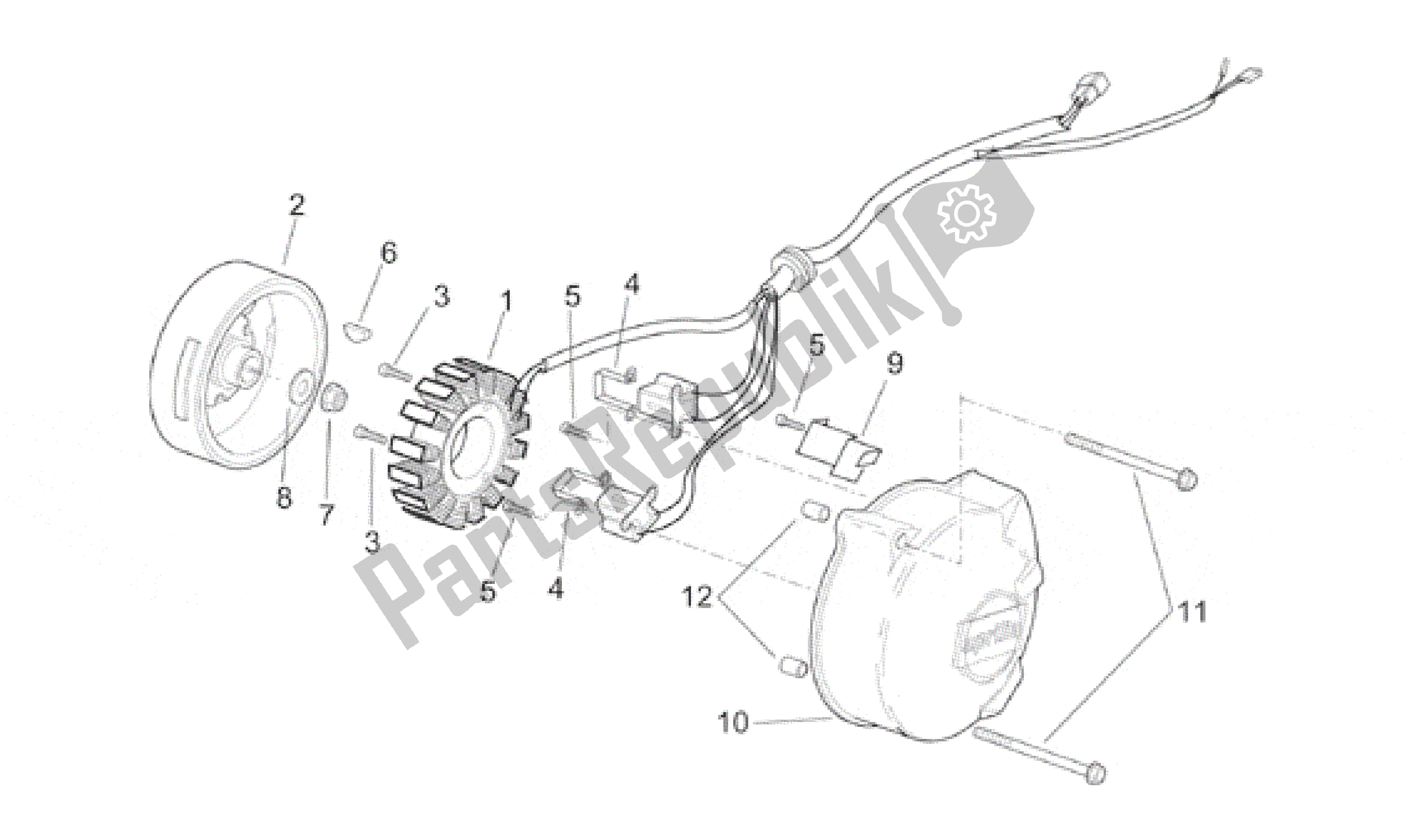 Alle onderdelen voor de Ontstekingseenheid van de Aprilia RS 250 1998 - 2001