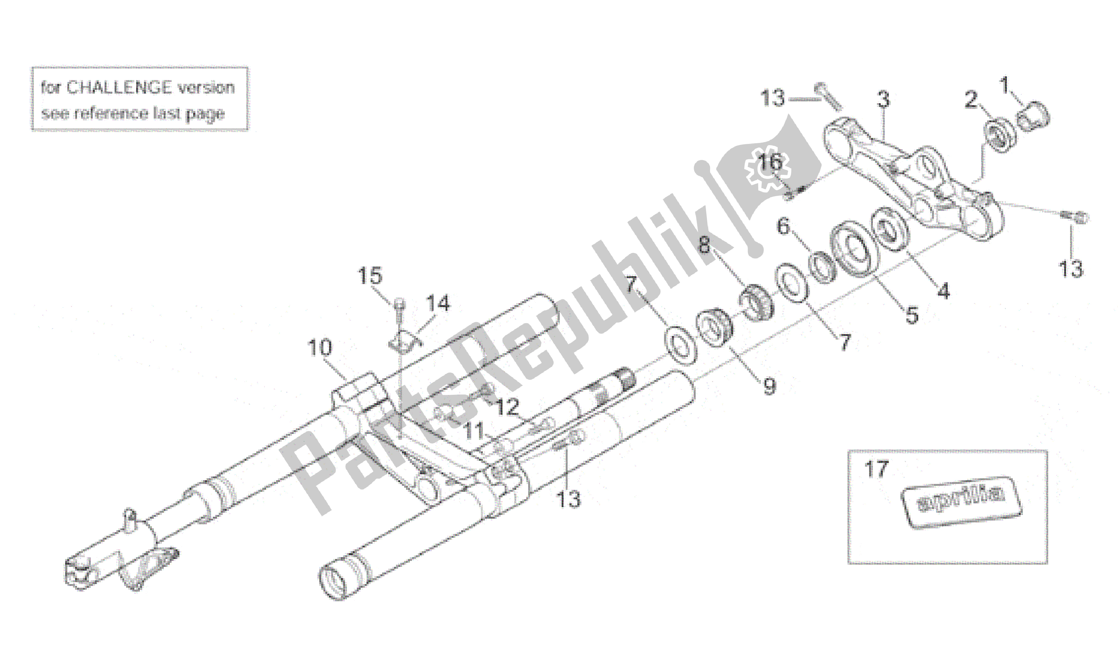 Todas as partes de Garfo Dianteiro I do Aprilia RS 250 1998 - 2001