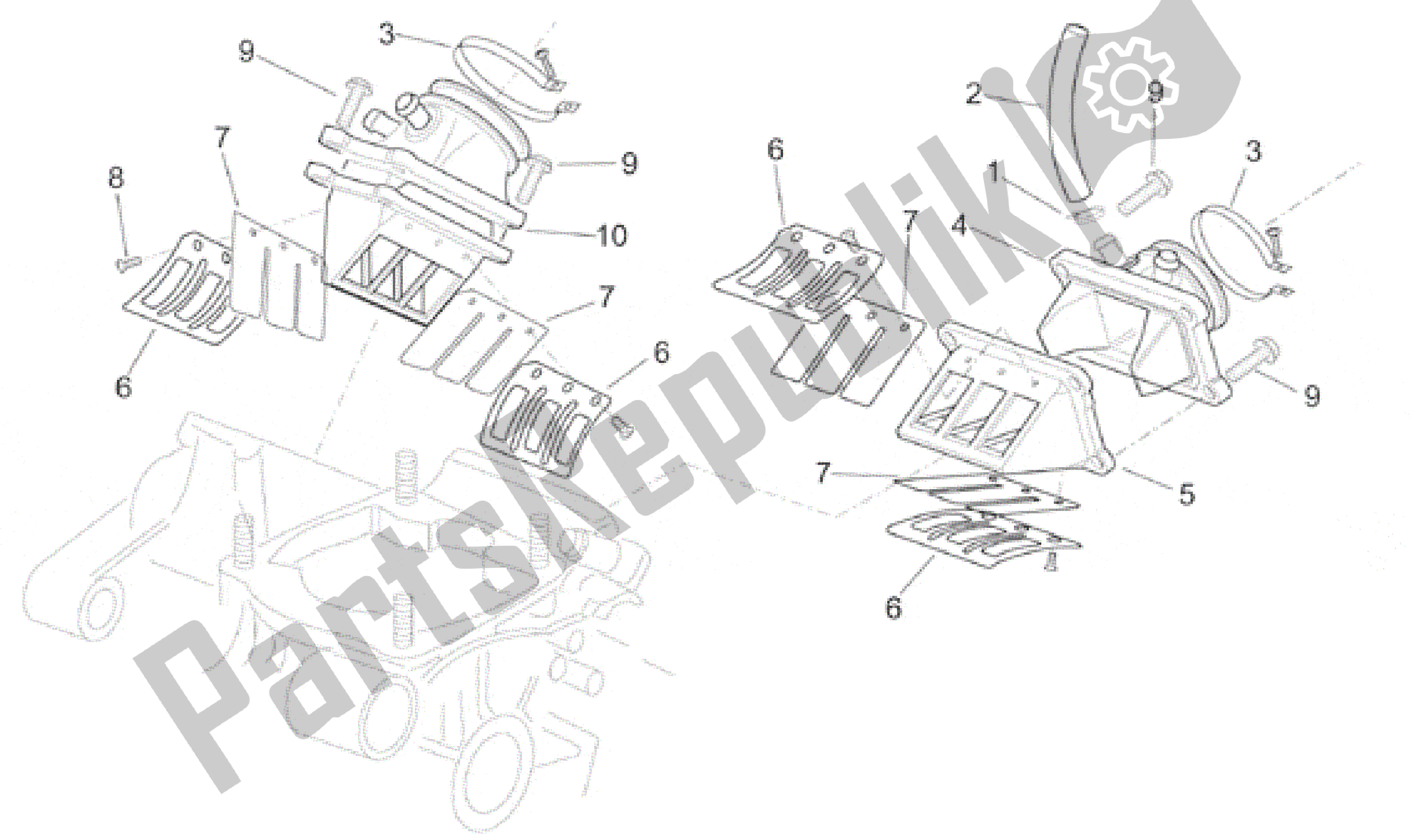 Alle Teile für das Vergaserflansch des Aprilia RS 250 1998 - 2001