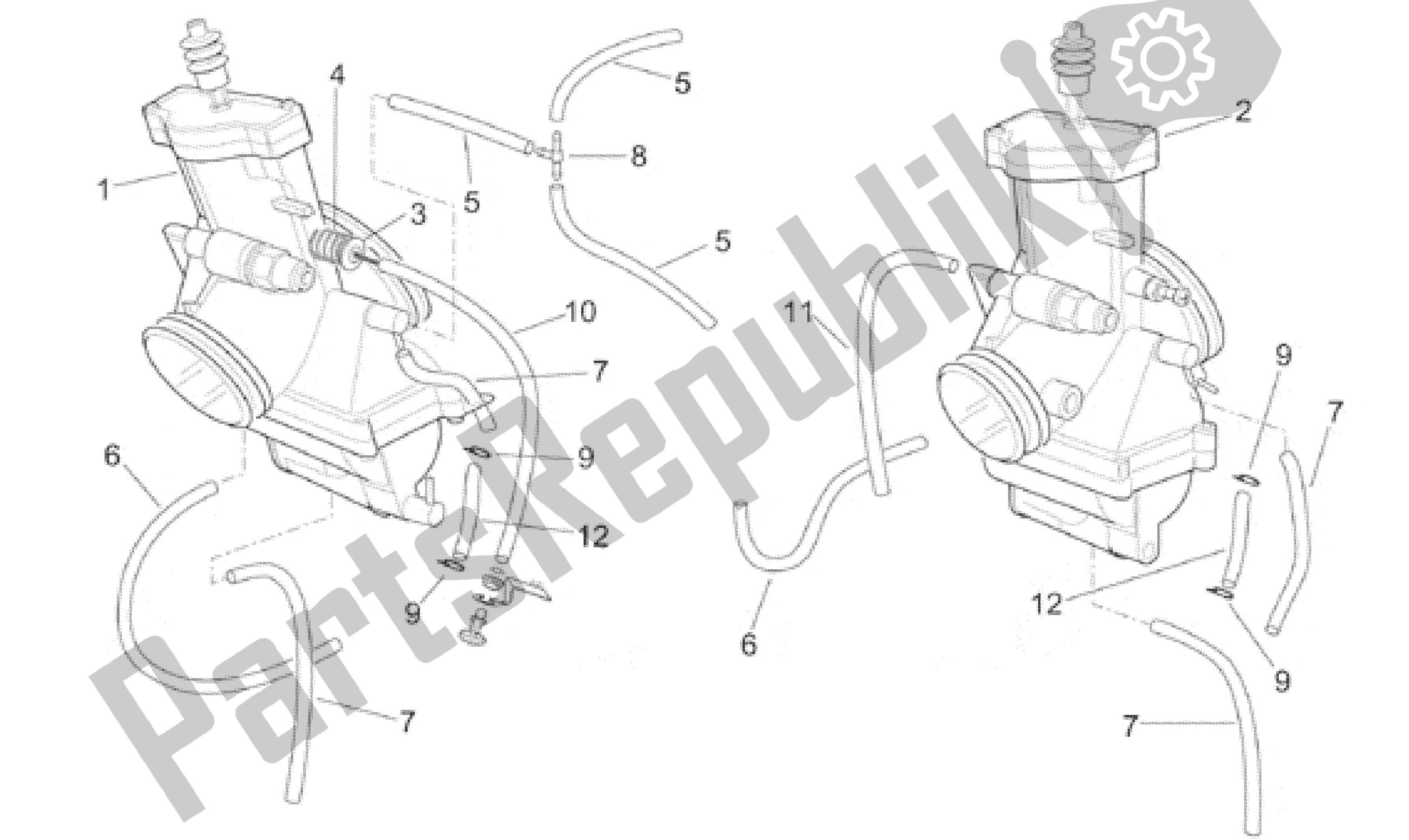 All parts for the Carburettor I of the Aprilia RS 250 1998 - 2001