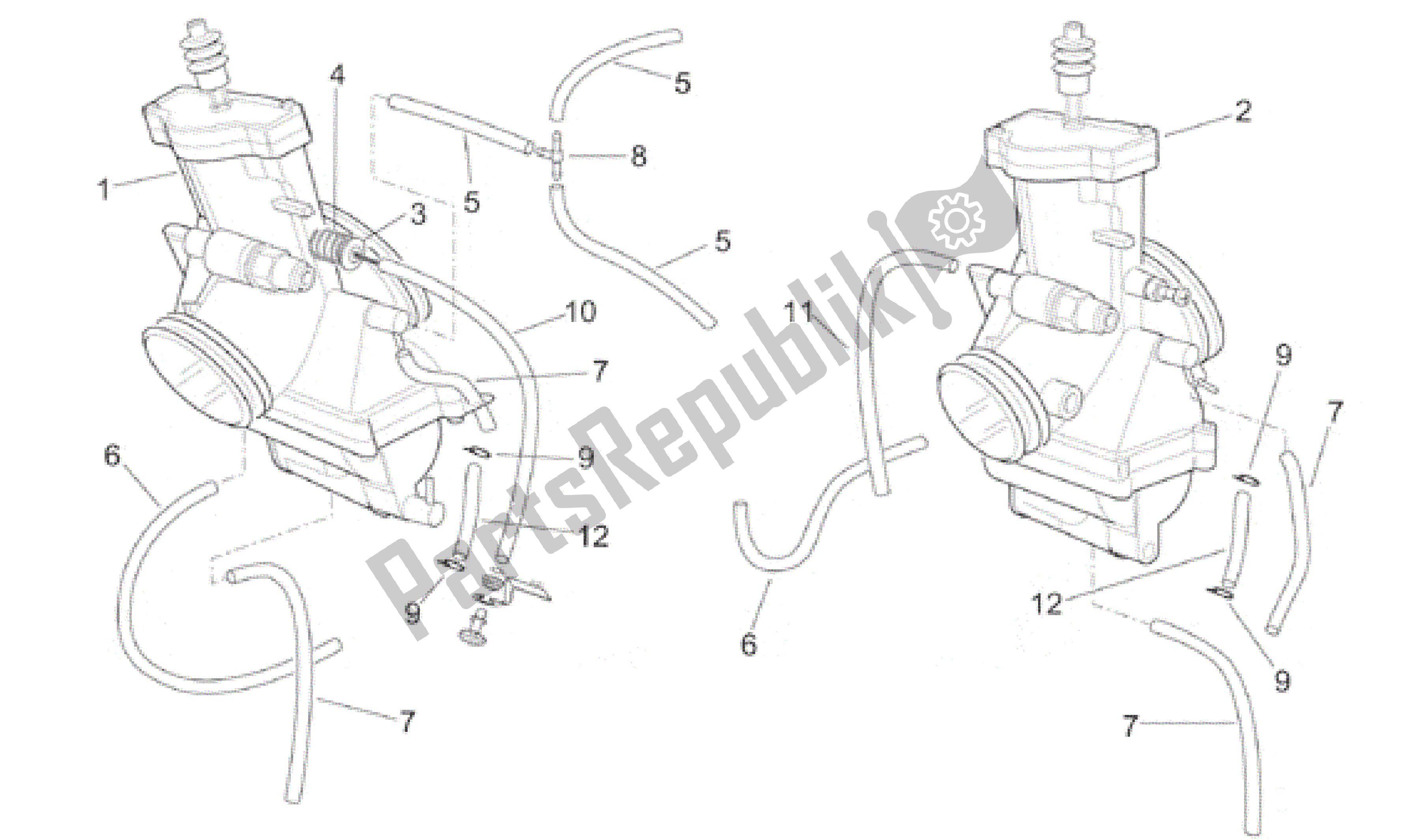 Tutte le parti per il Carburatore I del Aprilia RS 250 1998 - 2001