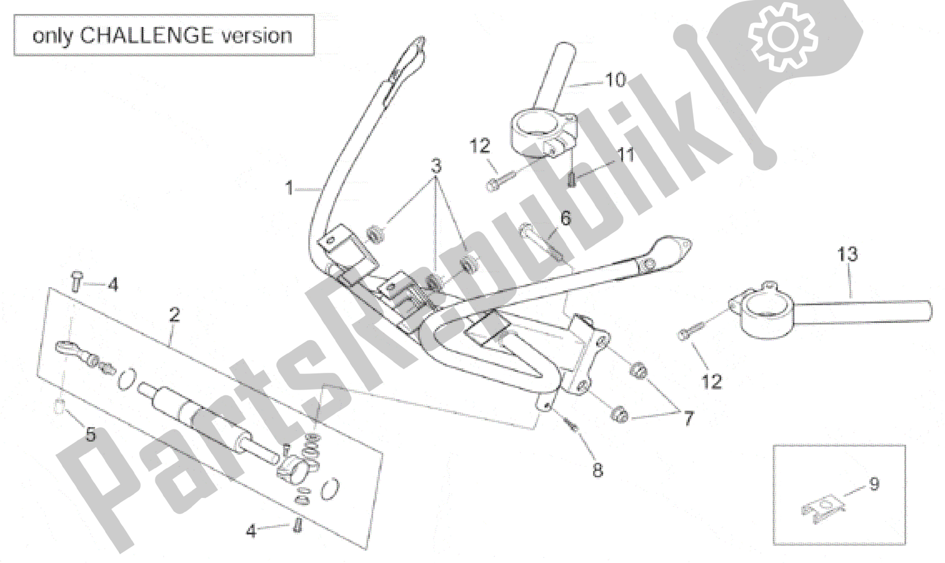 Alle Teile für das Verkleidungsbogen - Herausforderung Vers. Des Aprilia RS 250 1998 - 2001