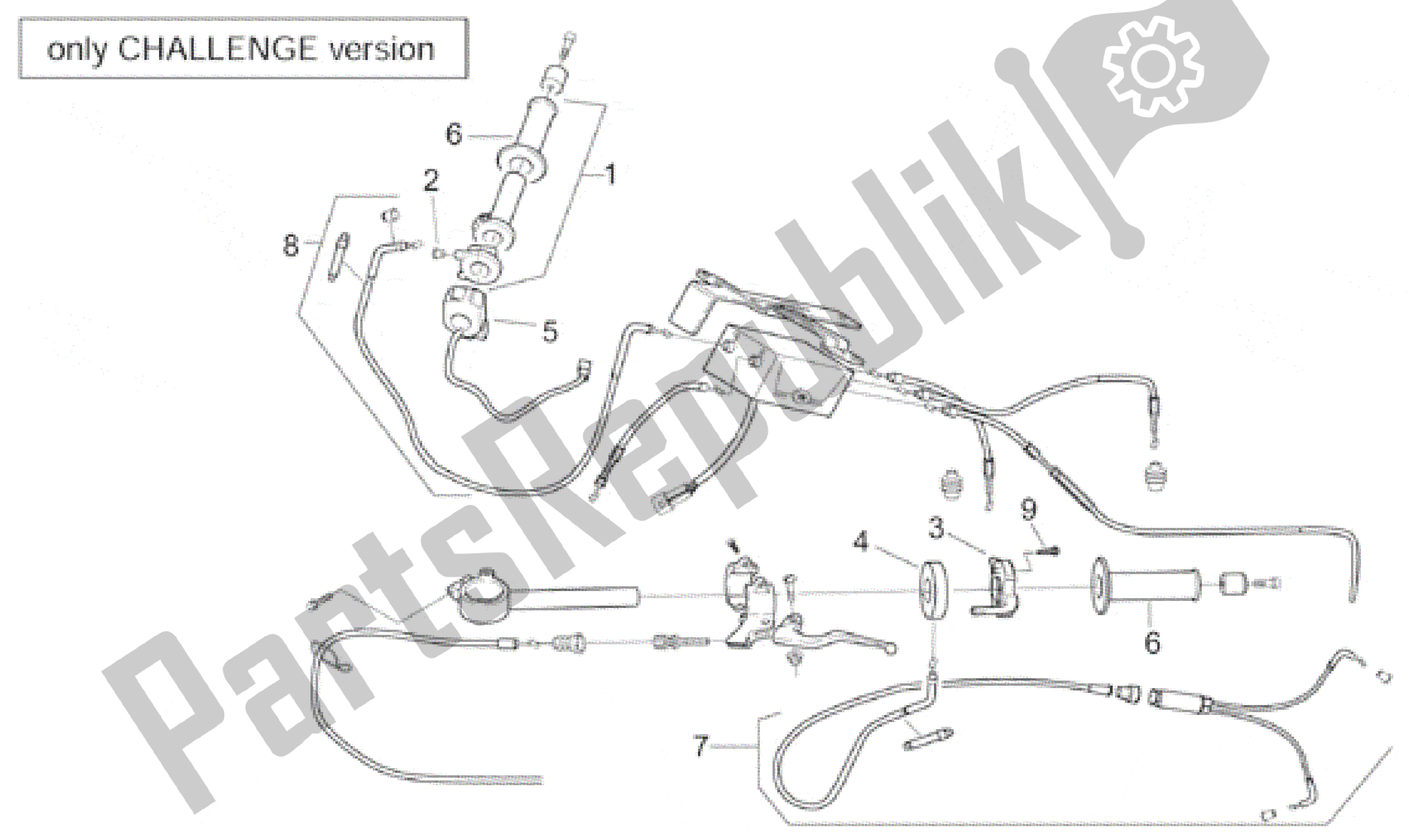 Todas las partes para Controles - Versión De Desafío de Aprilia RS 250 1998 - 2001