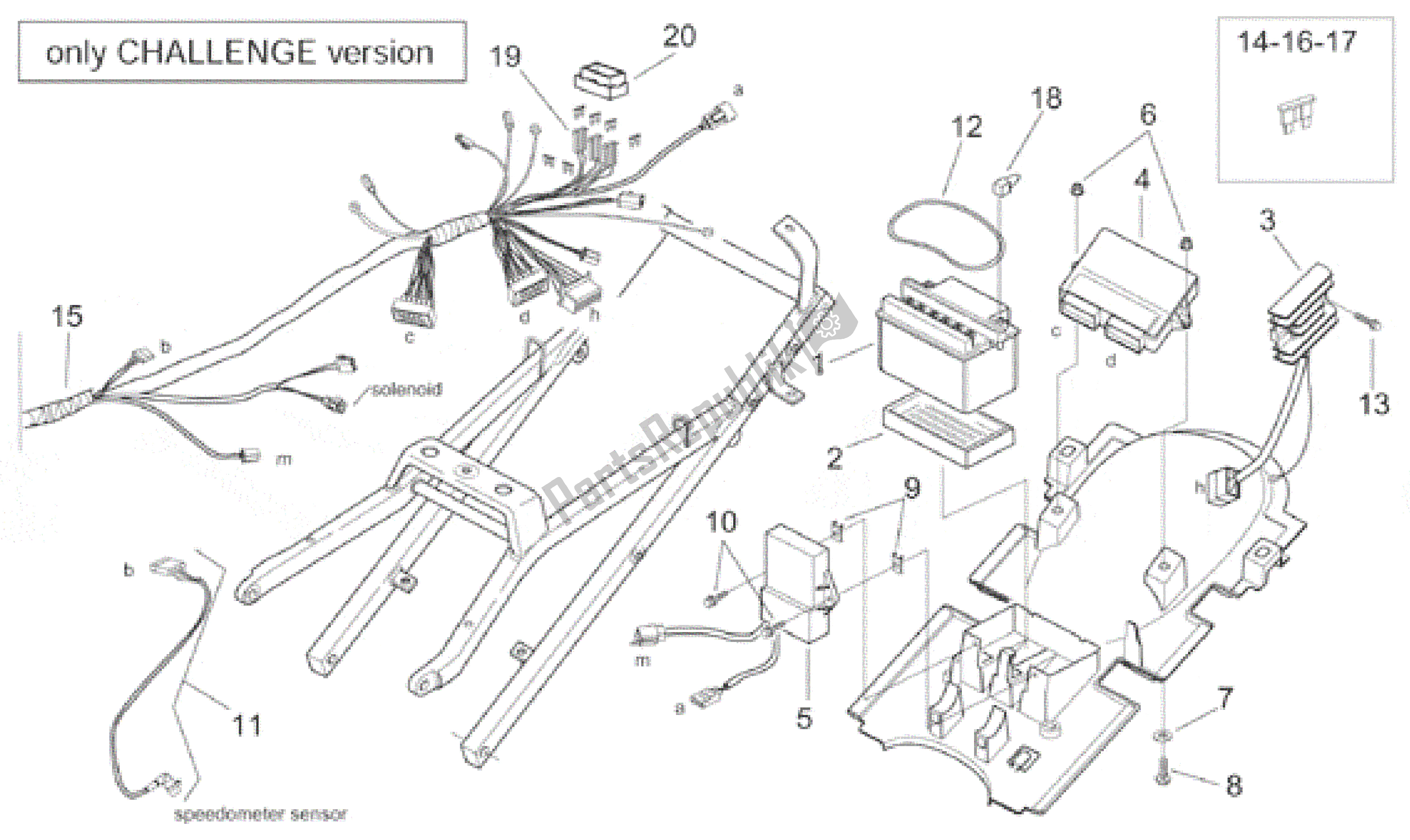 Tutte le parti per il Impianto Elettrico - Sfida Vers. Del Aprilia RS 250 1998 - 2001