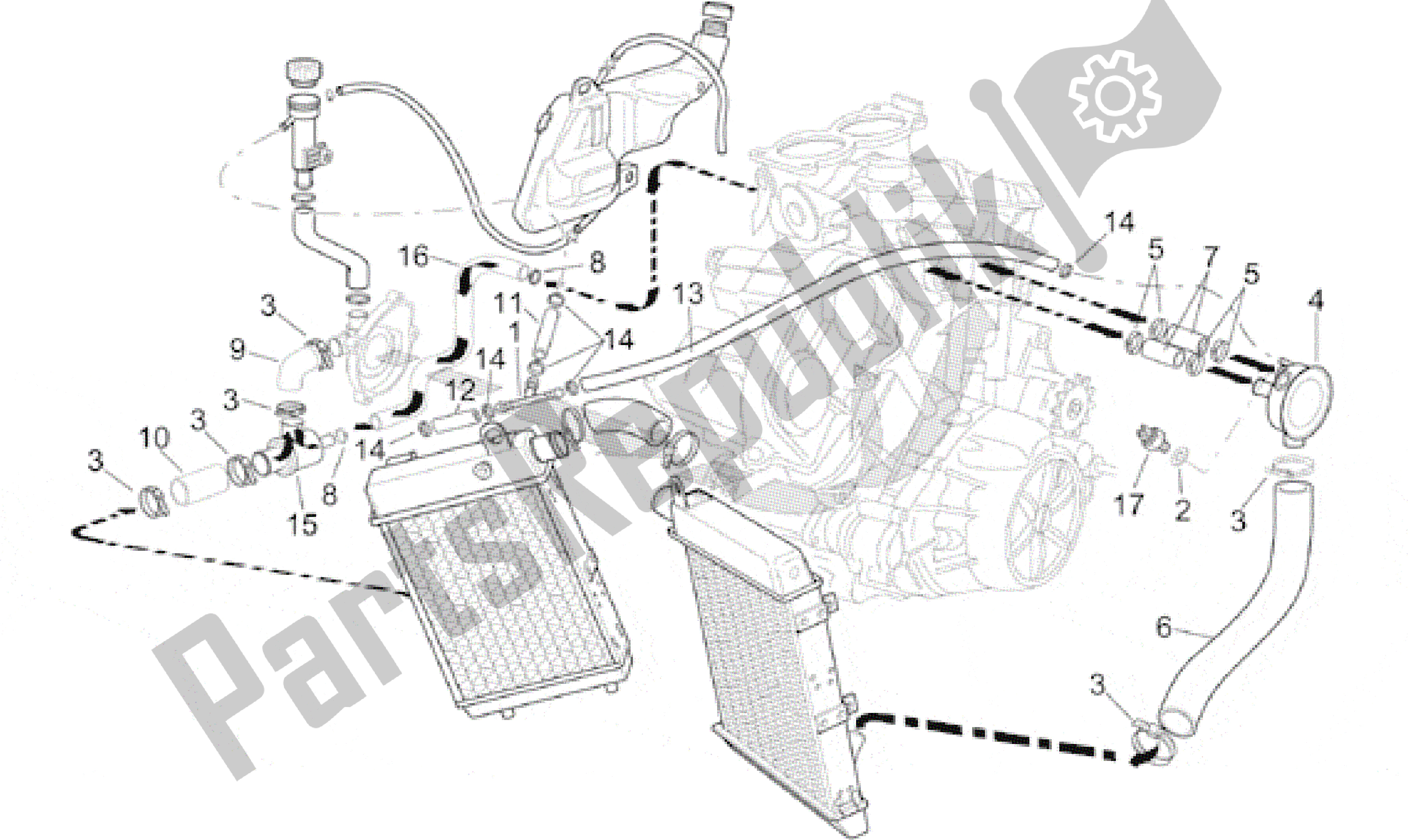 Alle Teile für das Kühlsystem des Aprilia RSV Mille R 3901 1000 2001 - 2002