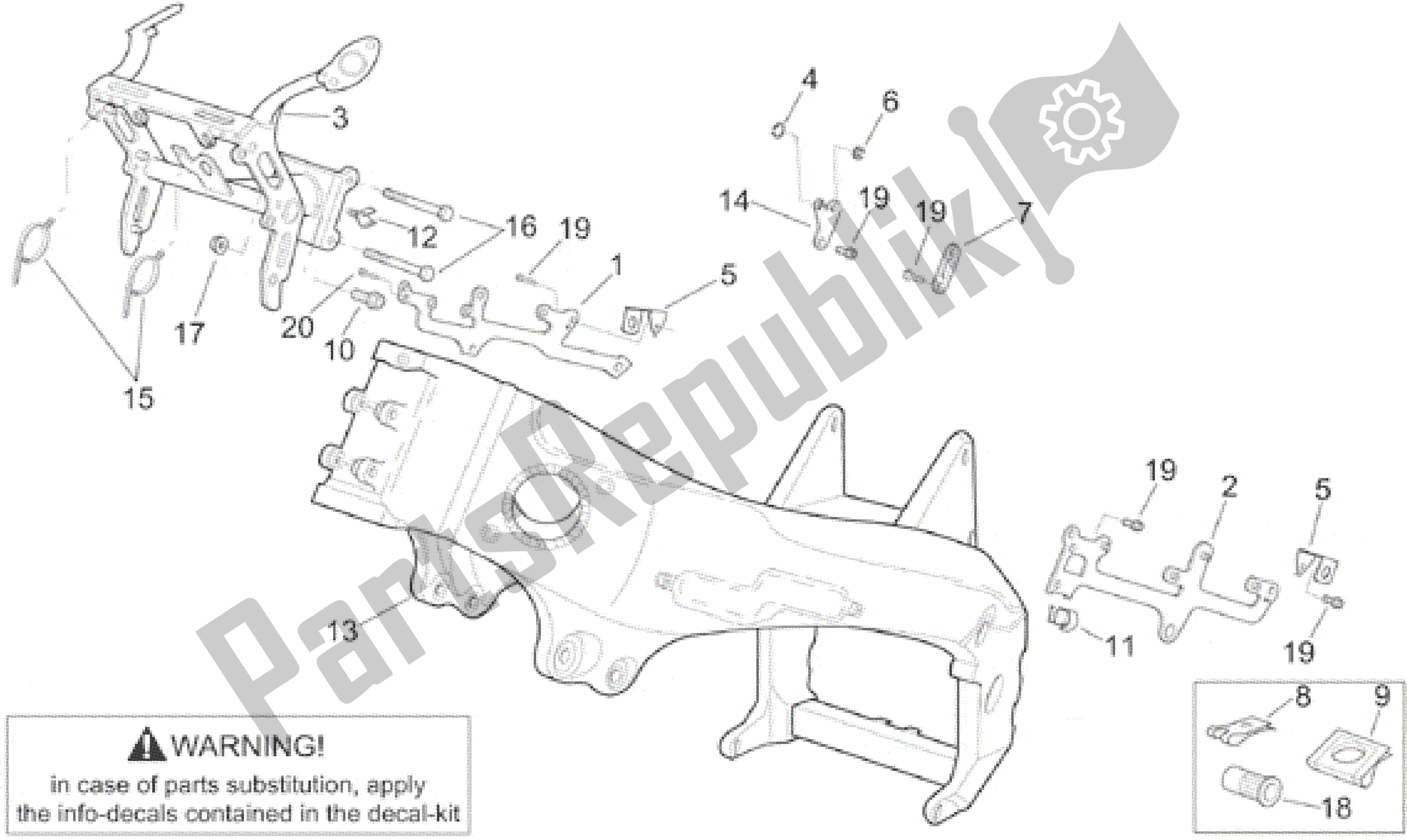 All parts for the Frame Ii of the Aprilia RSV Mille R 3901 1000 2001 - 2002