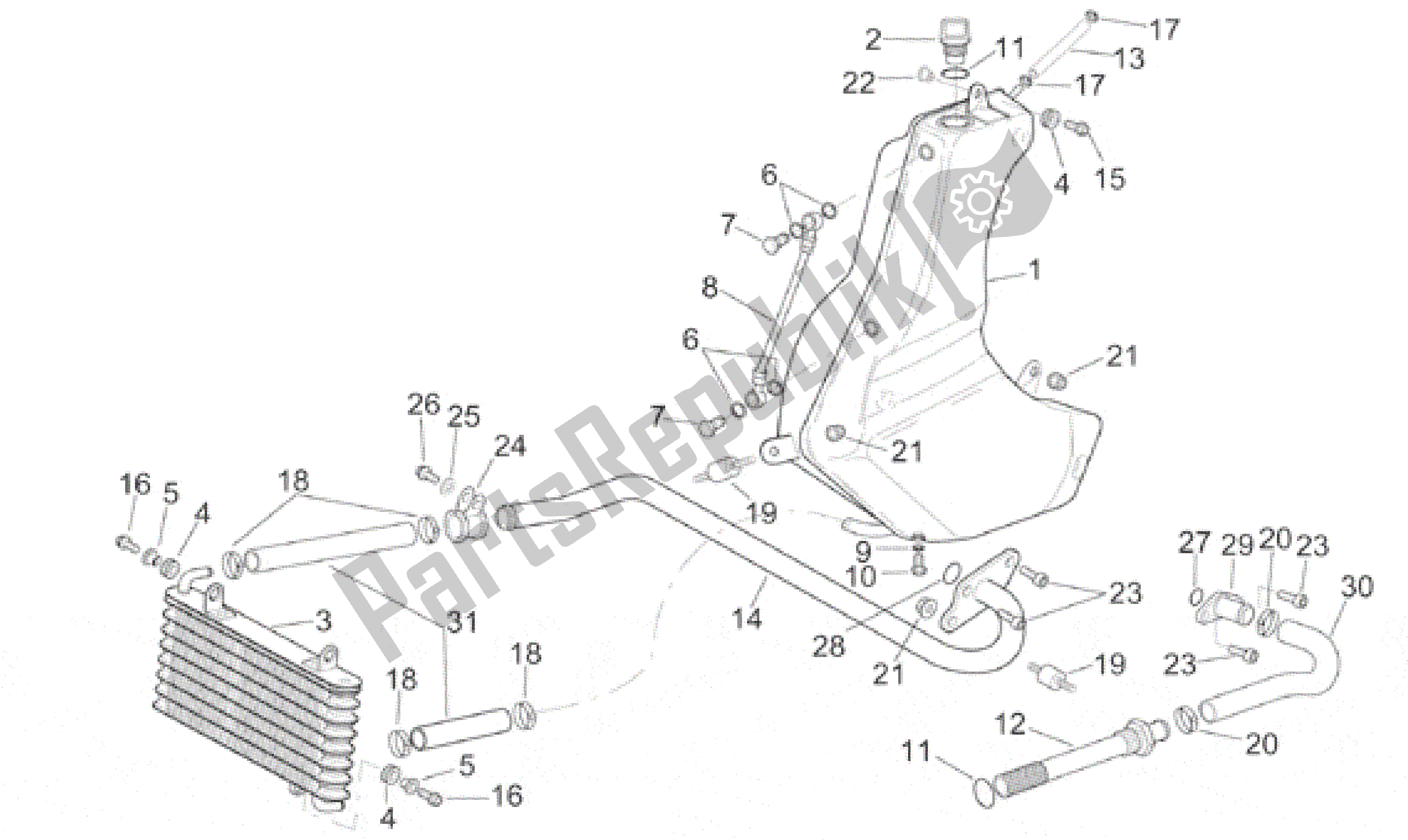 Wszystkie części do Zbiornik Oleju Aprilia RSV Mille R 3901 1000 2001 - 2002