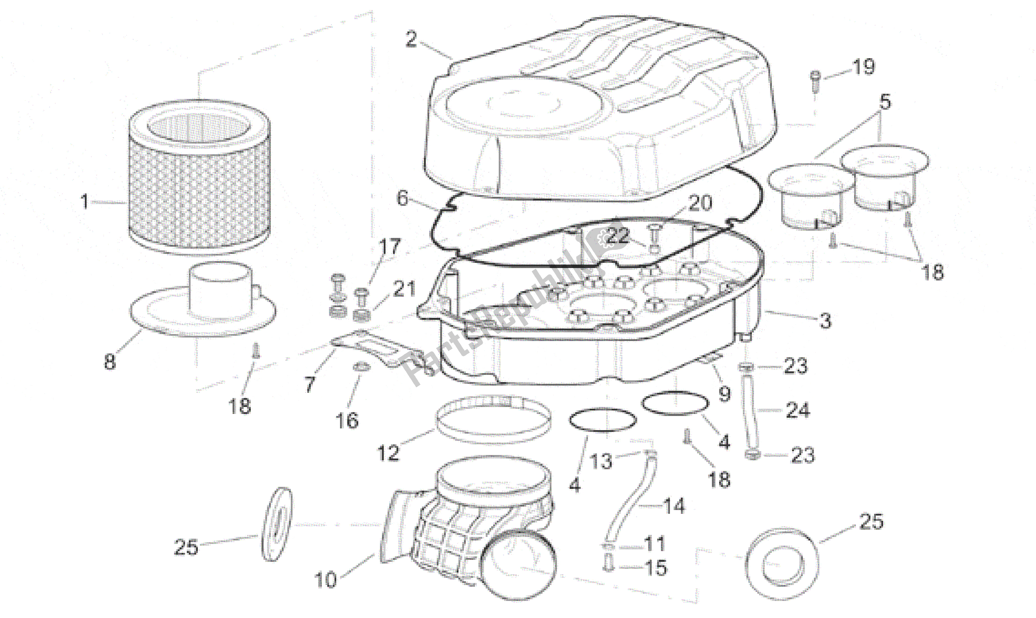 Tutte le parti per il Air Box del Aprilia RSV Mille R 3901 1000 2001 - 2002