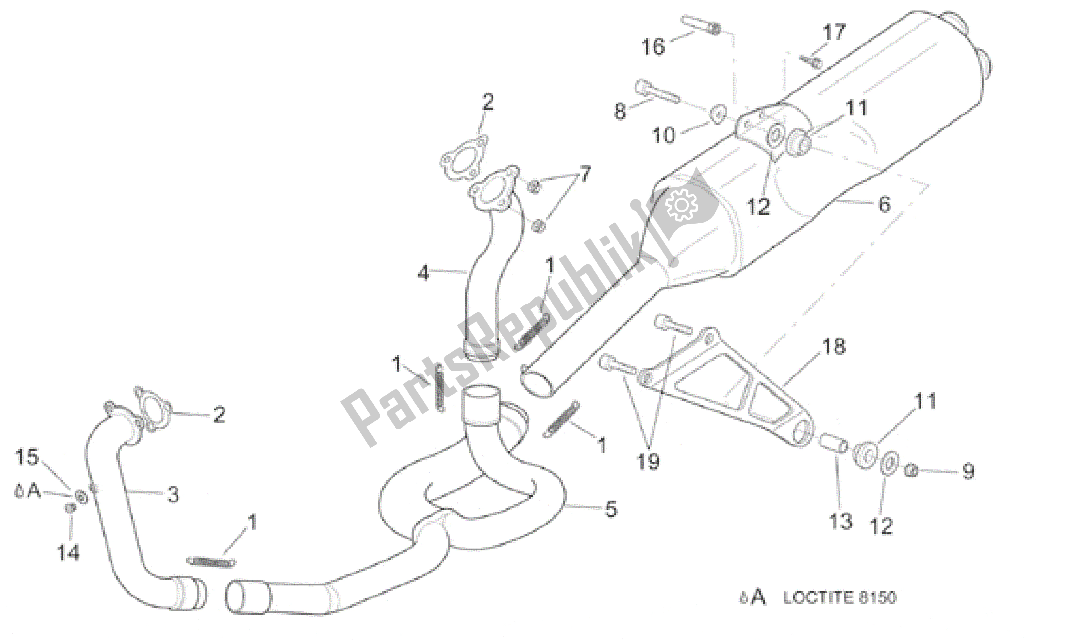 Wszystkie części do Rura Wydechowa Aprilia RSV Mille R 3901 1000 2001 - 2002