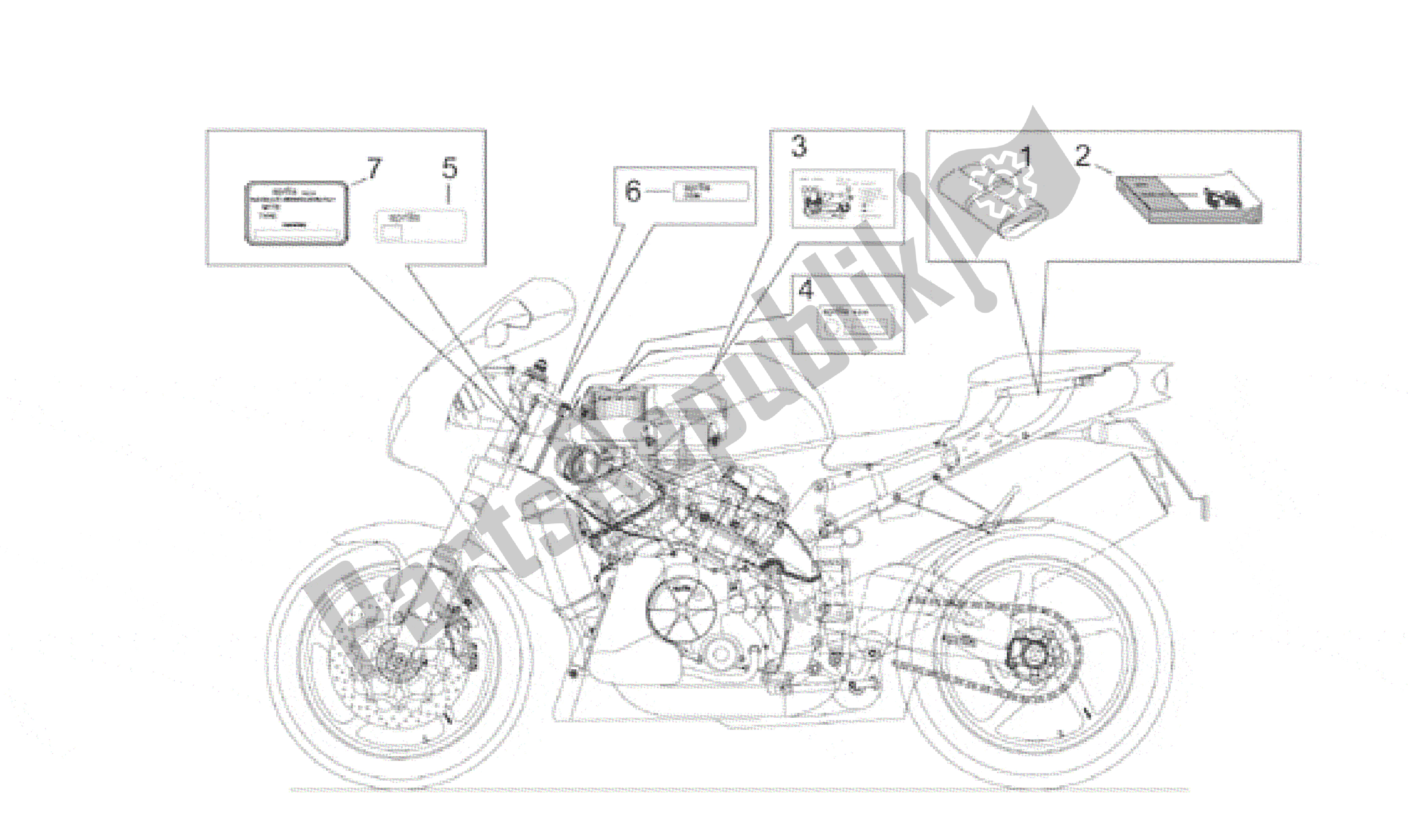 All parts for the Plate Set And Handbook of the Aprilia RSV Mille R 3901 1000 2001 - 2002