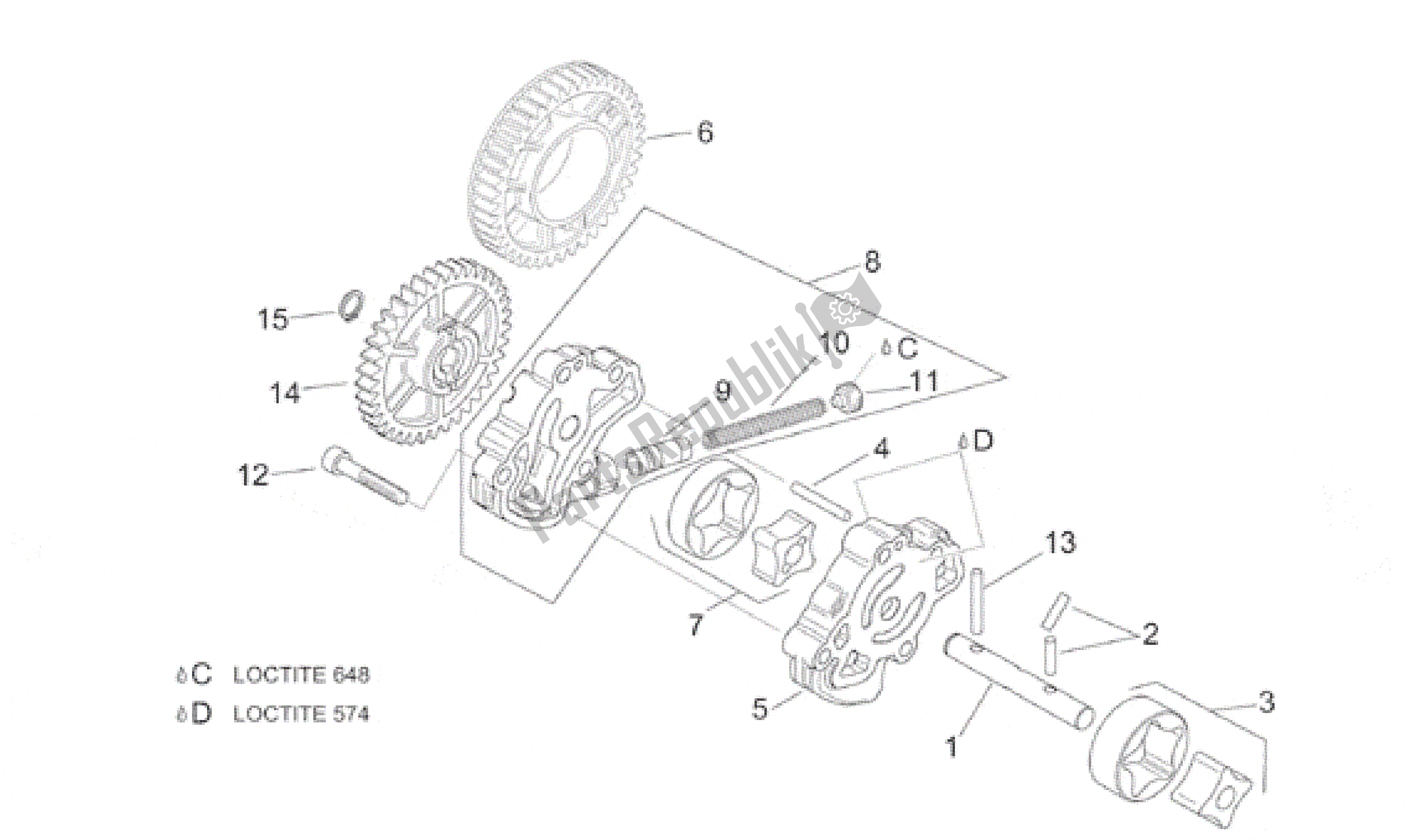 Alle onderdelen voor de Oliepomp van de Aprilia RSV Mille R 3901 1000 2001 - 2002