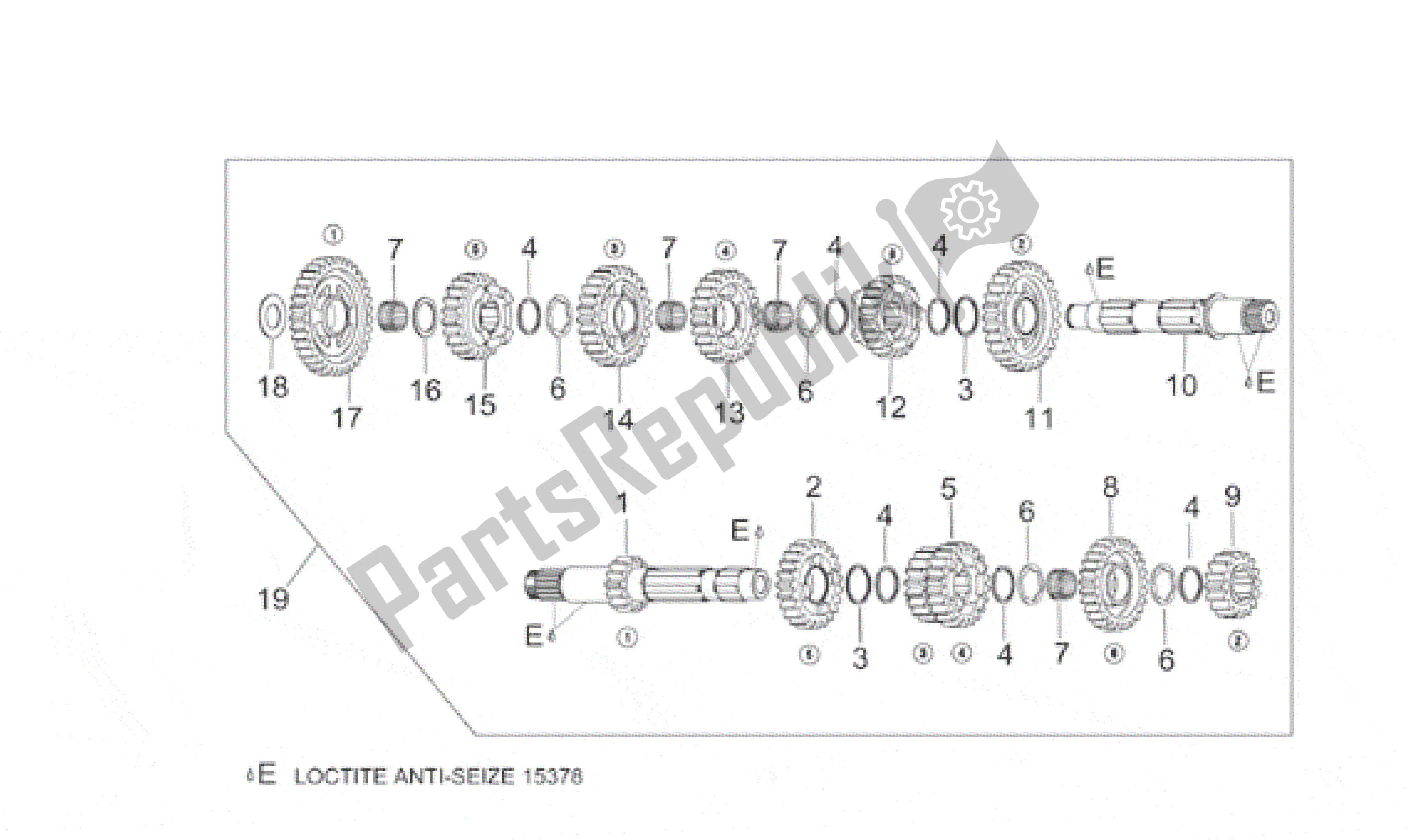 Alle Teile für das Getriebe des Aprilia RSV Mille R 3901 1000 2001 - 2002