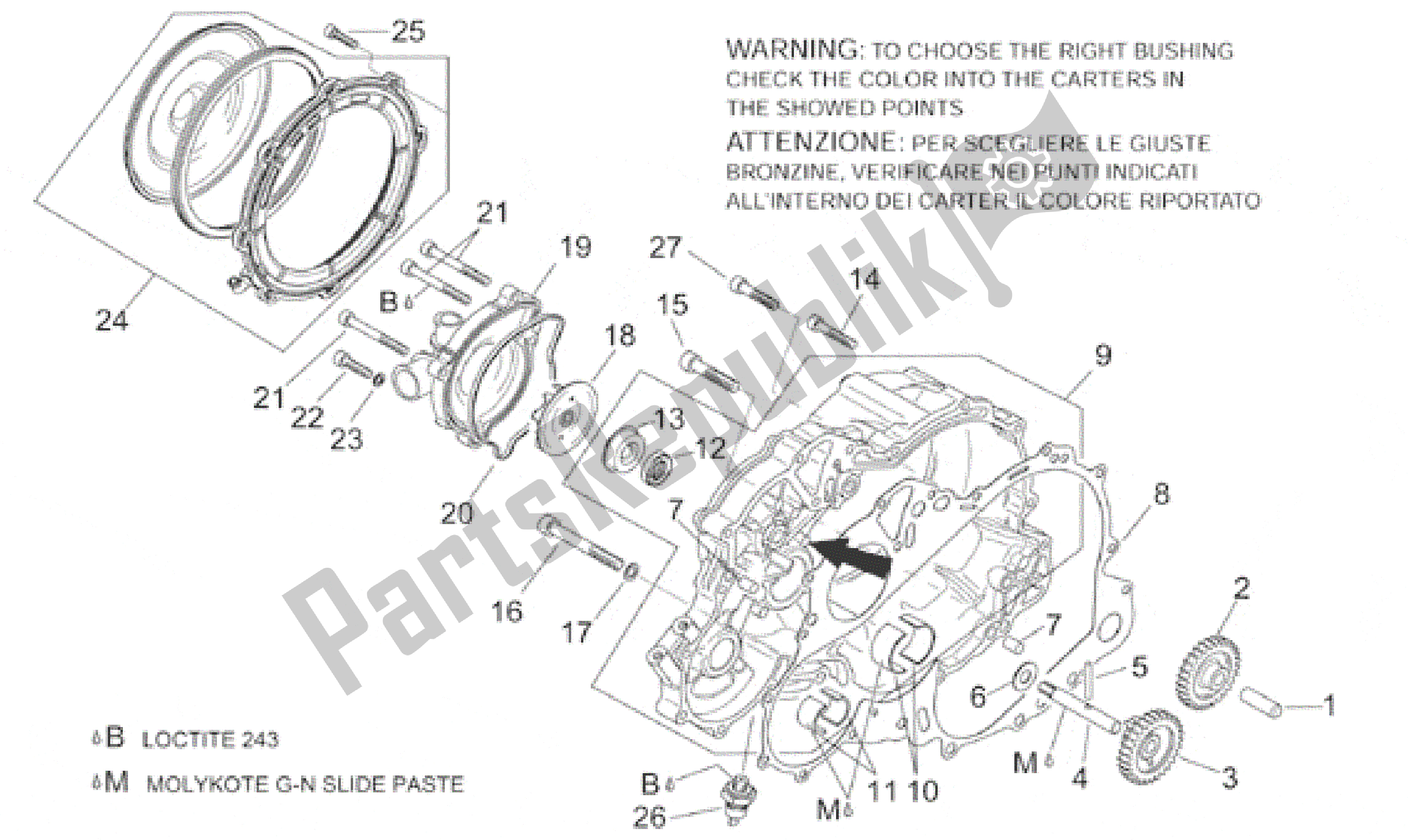 Tutte le parti per il Pompa Dell'acqua del Aprilia RSV Mille R 3901 1000 2001 - 2002