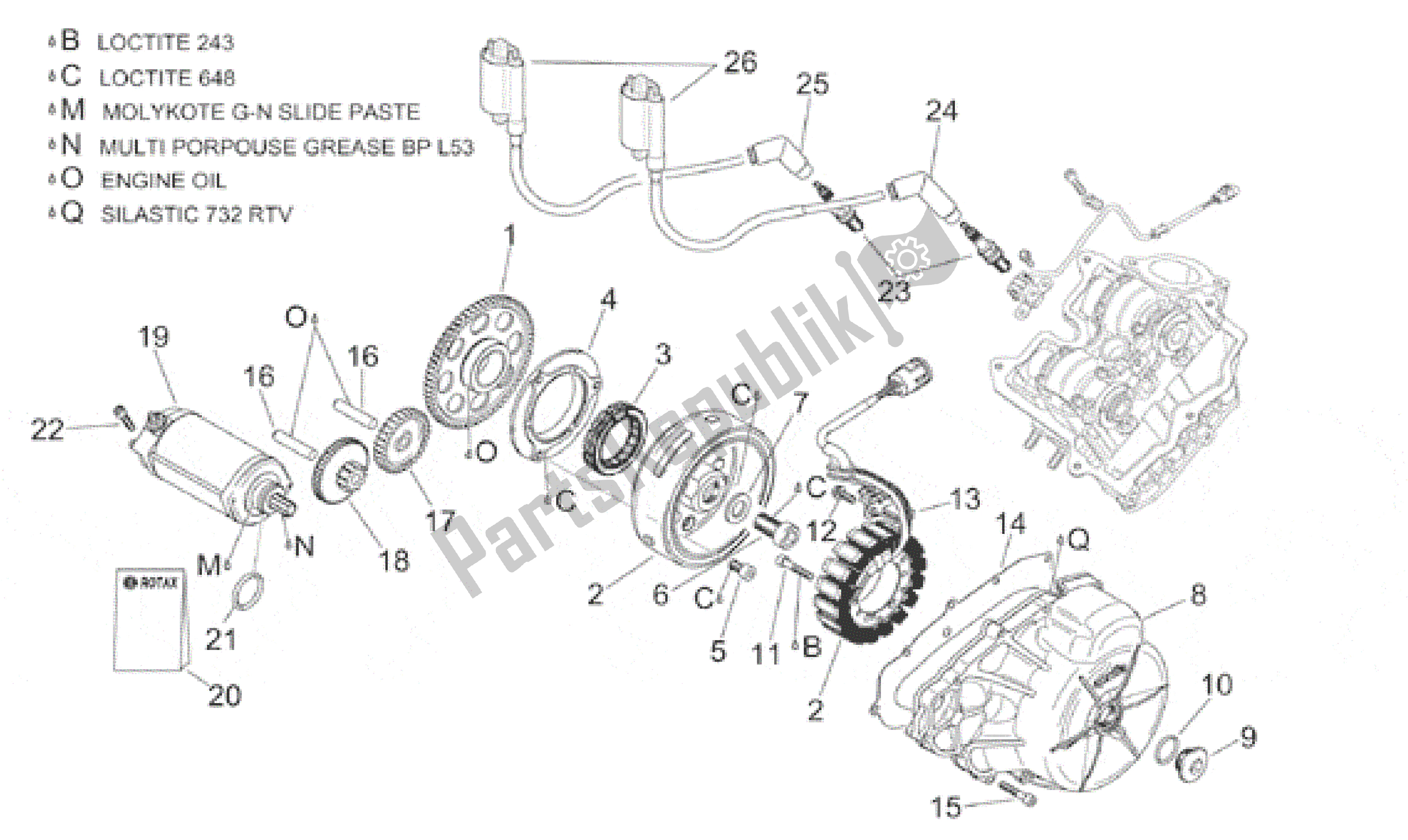 All parts for the Ignition Unit of the Aprilia RSV Mille R 3901 1000 2001 - 2002