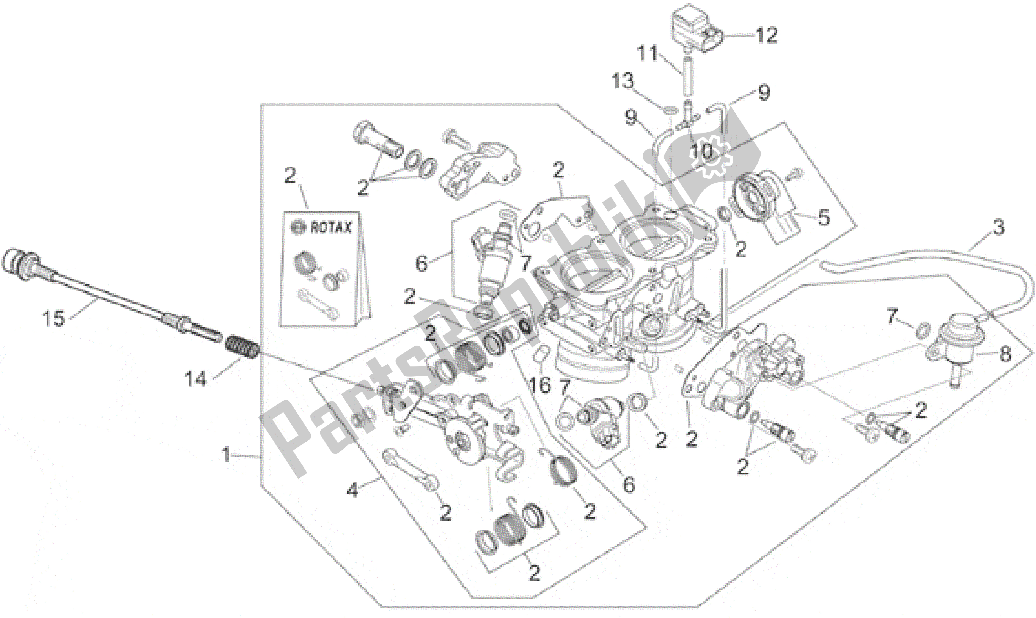 Wszystkie części do Korpus Przepustnicy Aprilia RSV Mille R 3901 1000 2001 - 2002