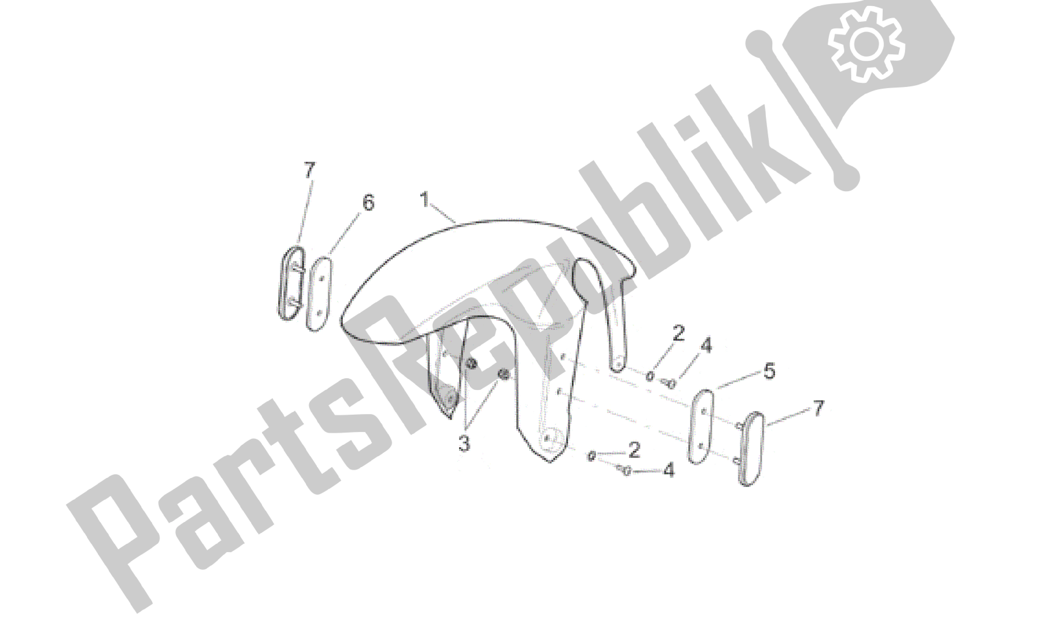 Alle onderdelen voor de Voorkant Carrosserie - Voorspatbord van de Aprilia RSV Mille 3901 1000 2001 - 2002