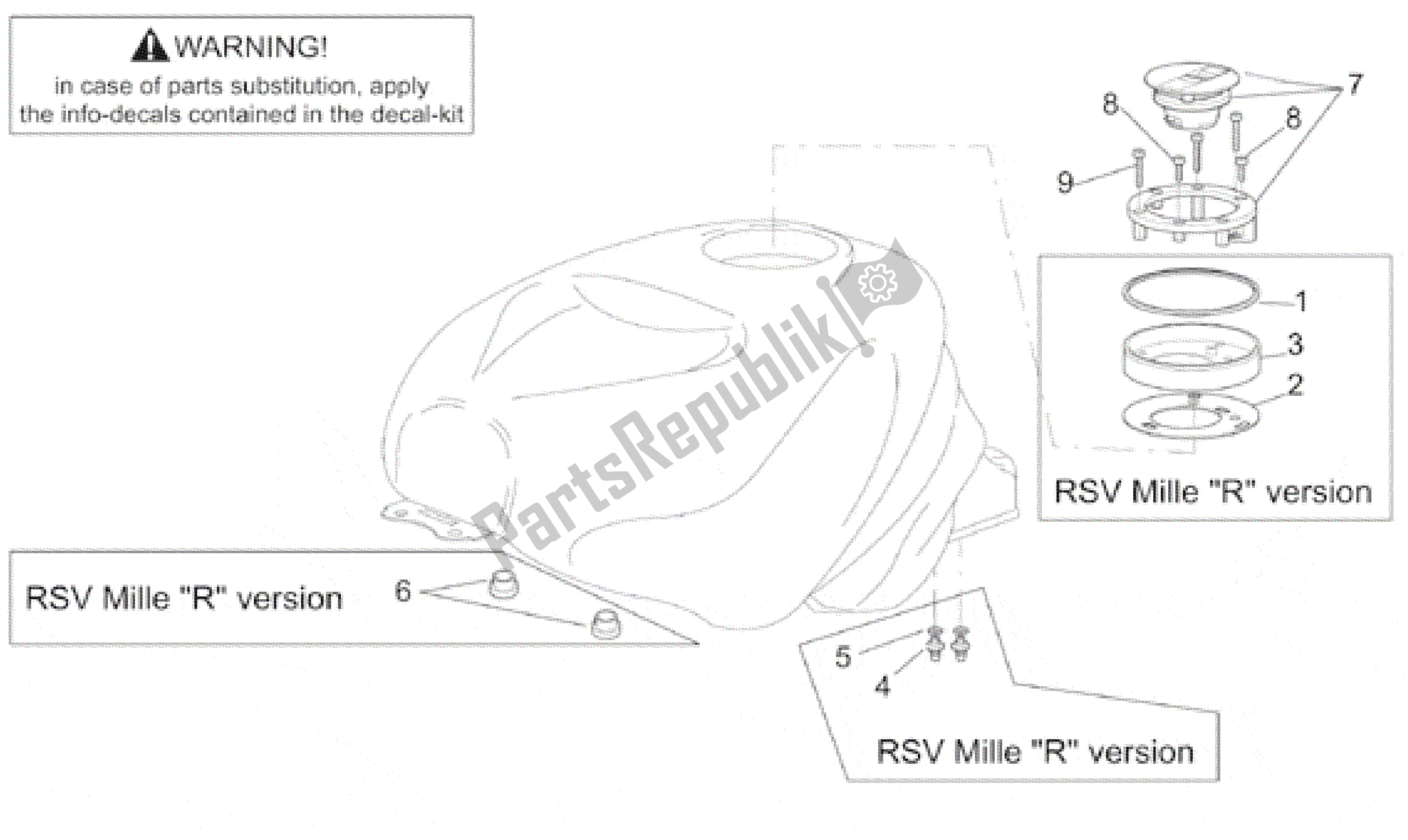 Alle Teile für das Kraftstofftank Ii des Aprilia RSV Mille 3901 1000 2001 - 2002