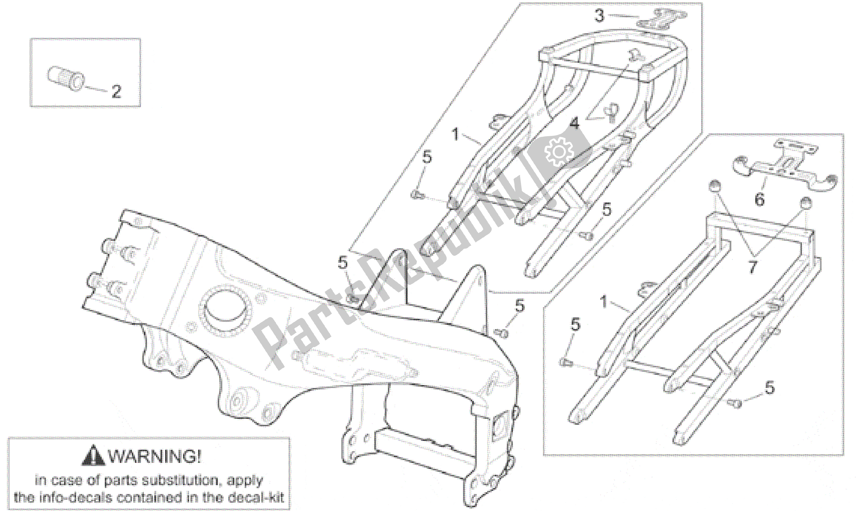 Tutte le parti per il Frame I del Aprilia RSV Mille 3901 1000 2001 - 2002