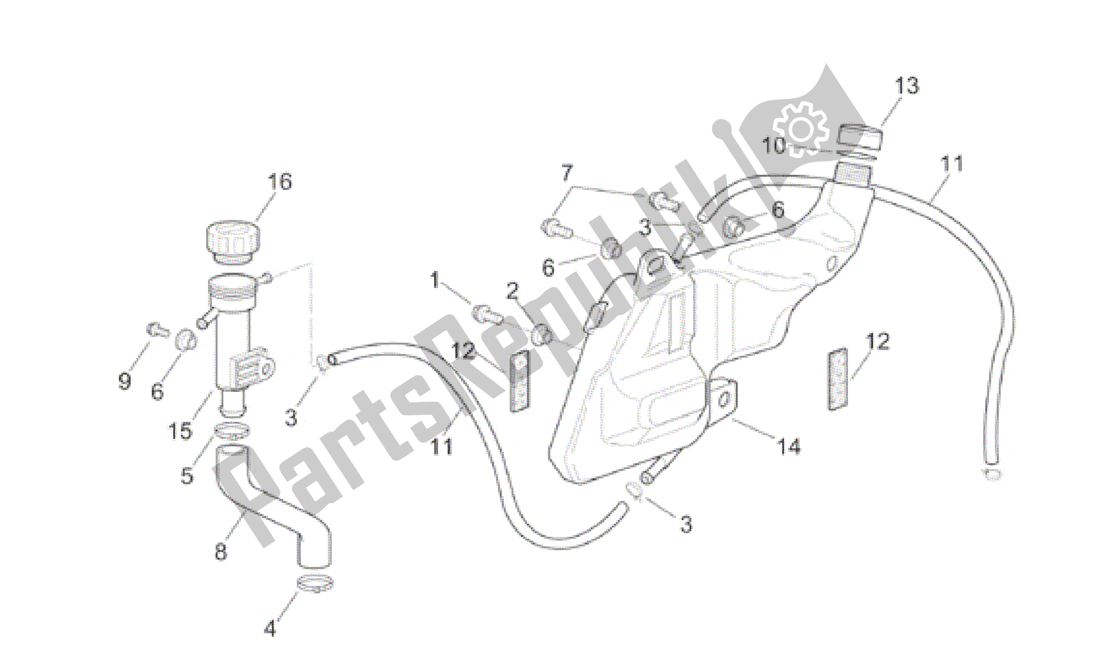 Alle Teile für das Ausgleichsbehälter des Aprilia RSV Mille 3901 1000 2001 - 2002