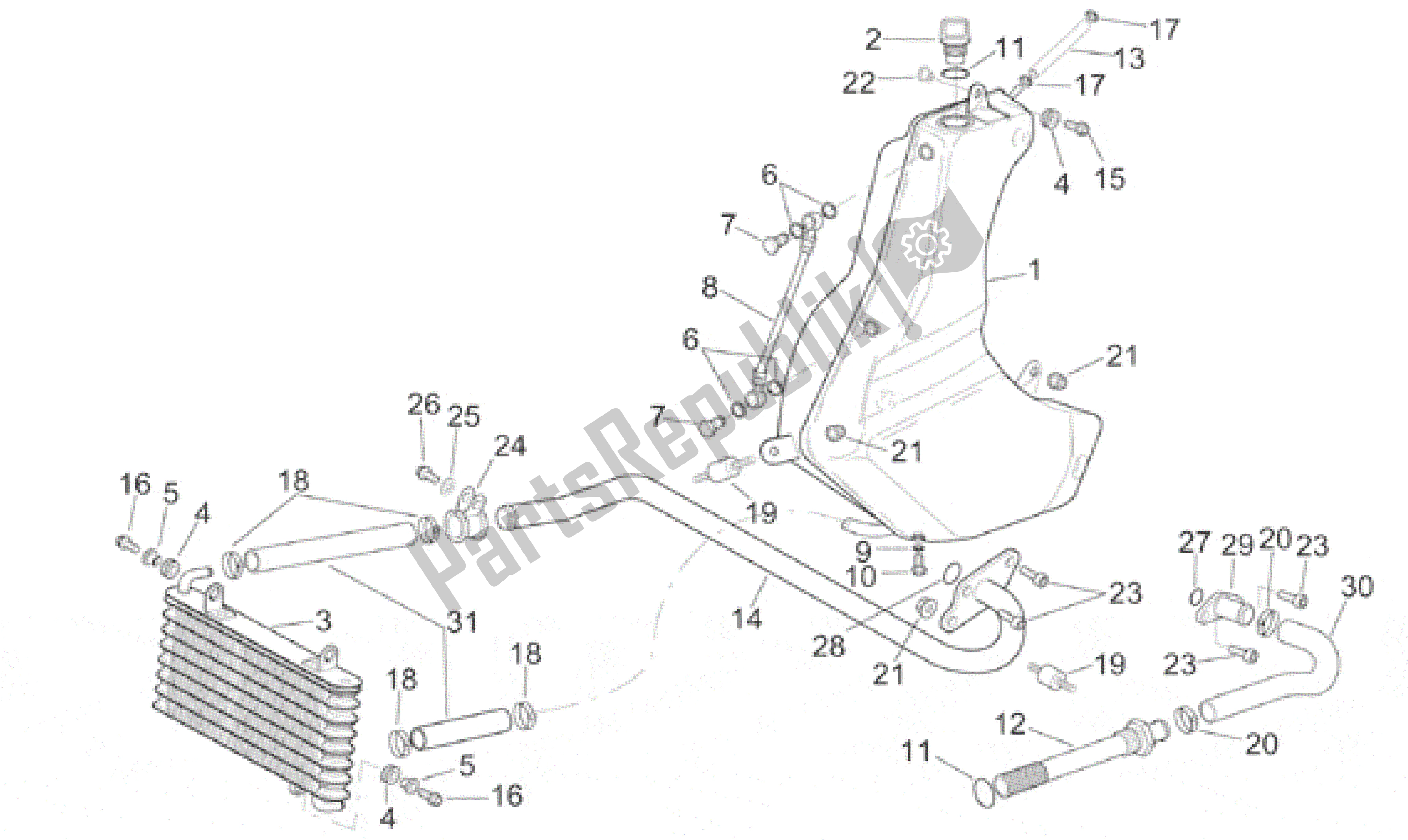 Wszystkie części do Zbiornik Oleju Aprilia RSV Mille 3901 1000 2001 - 2002