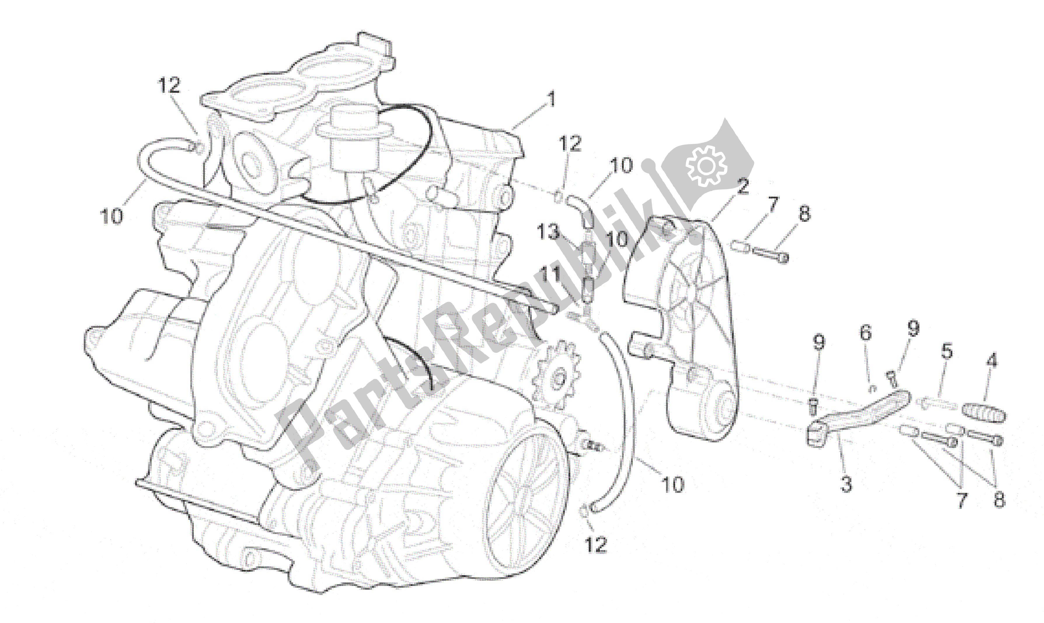 All parts for the Engine of the Aprilia RSV Mille 3901 1000 2001 - 2002