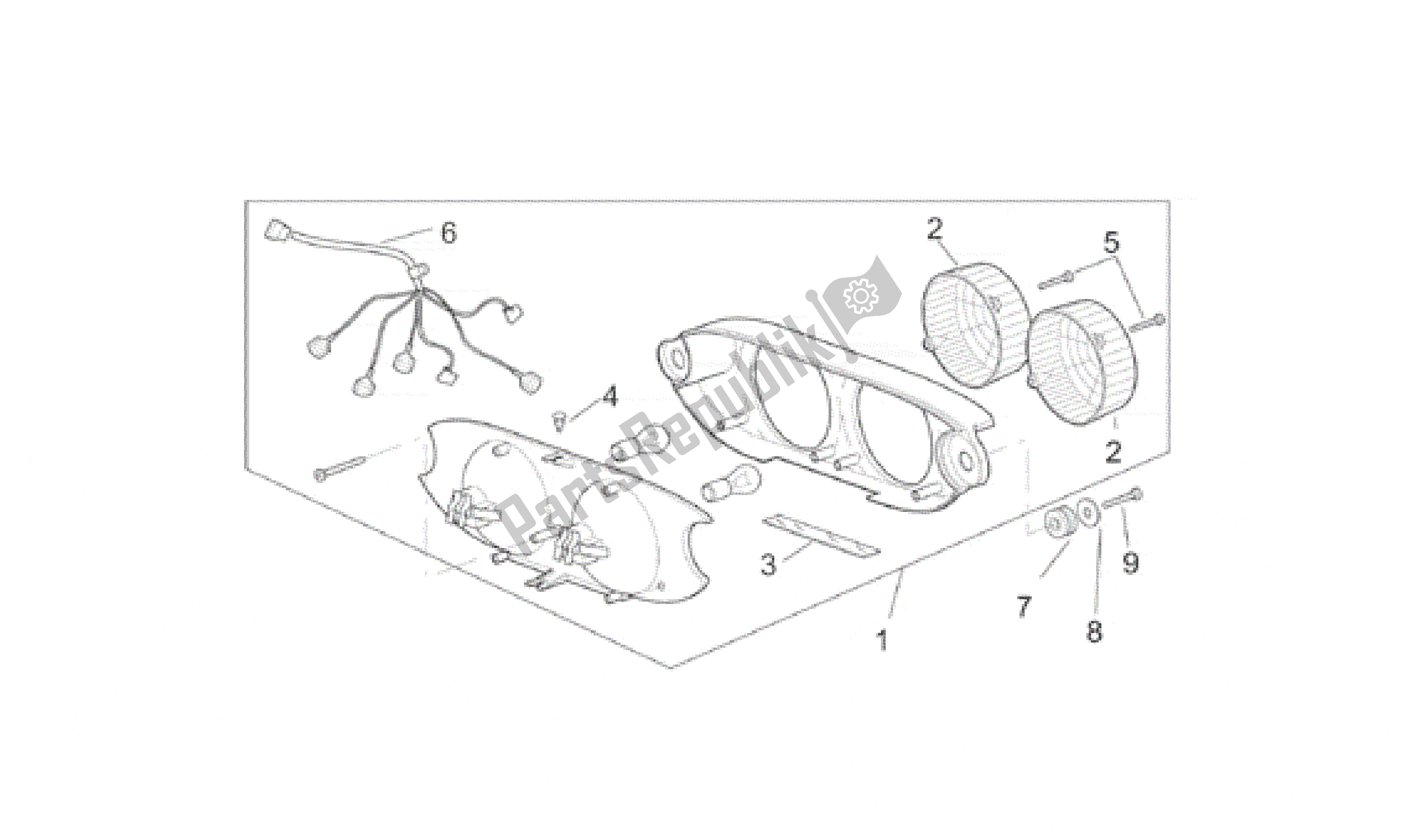 All parts for the Taillight of the Aprilia RSV Mille 3901 1000 2001 - 2002