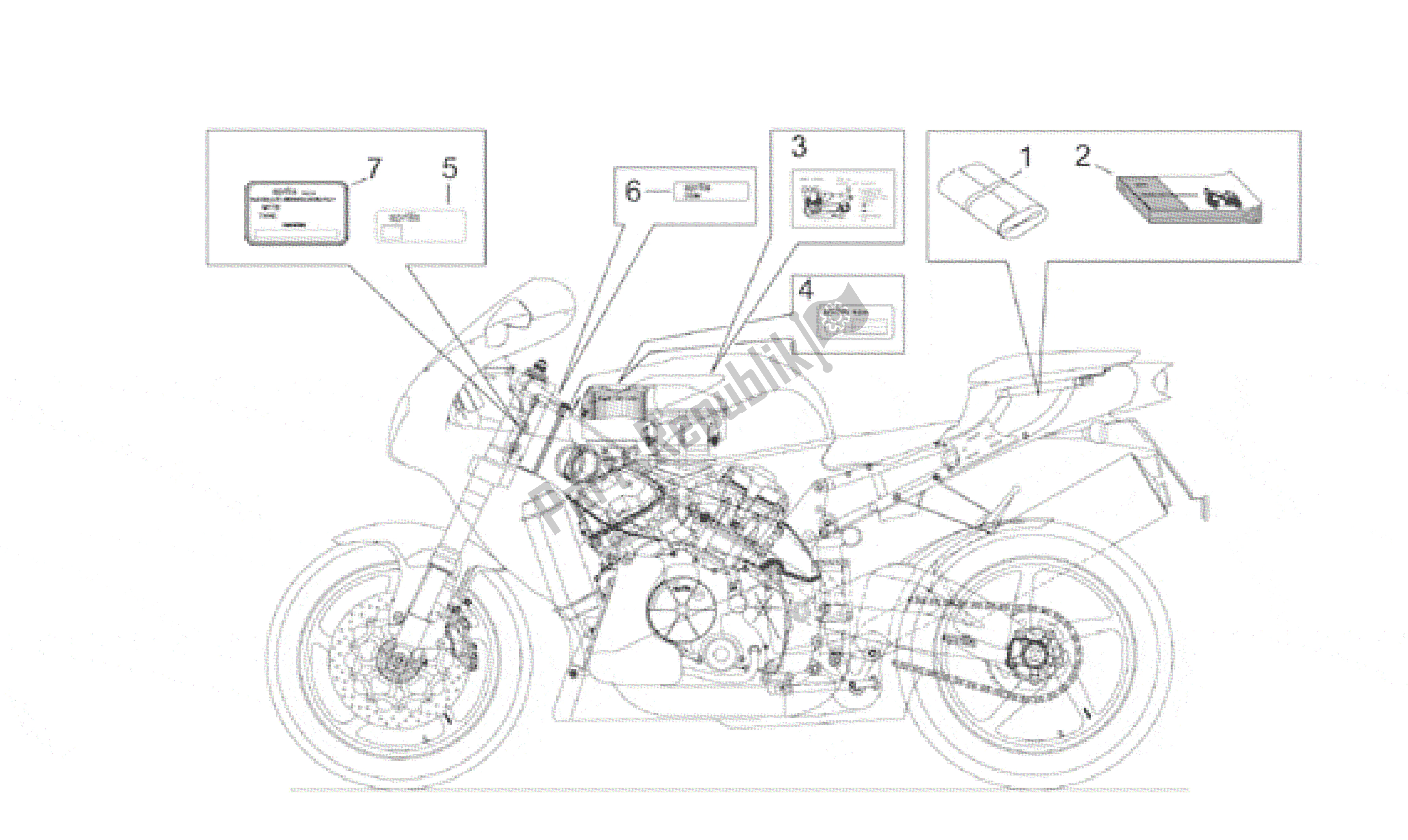 Toutes les pièces pour le Jeu D'assiettes Et Manuel du Aprilia RSV Mille 3901 1000 2001 - 2002