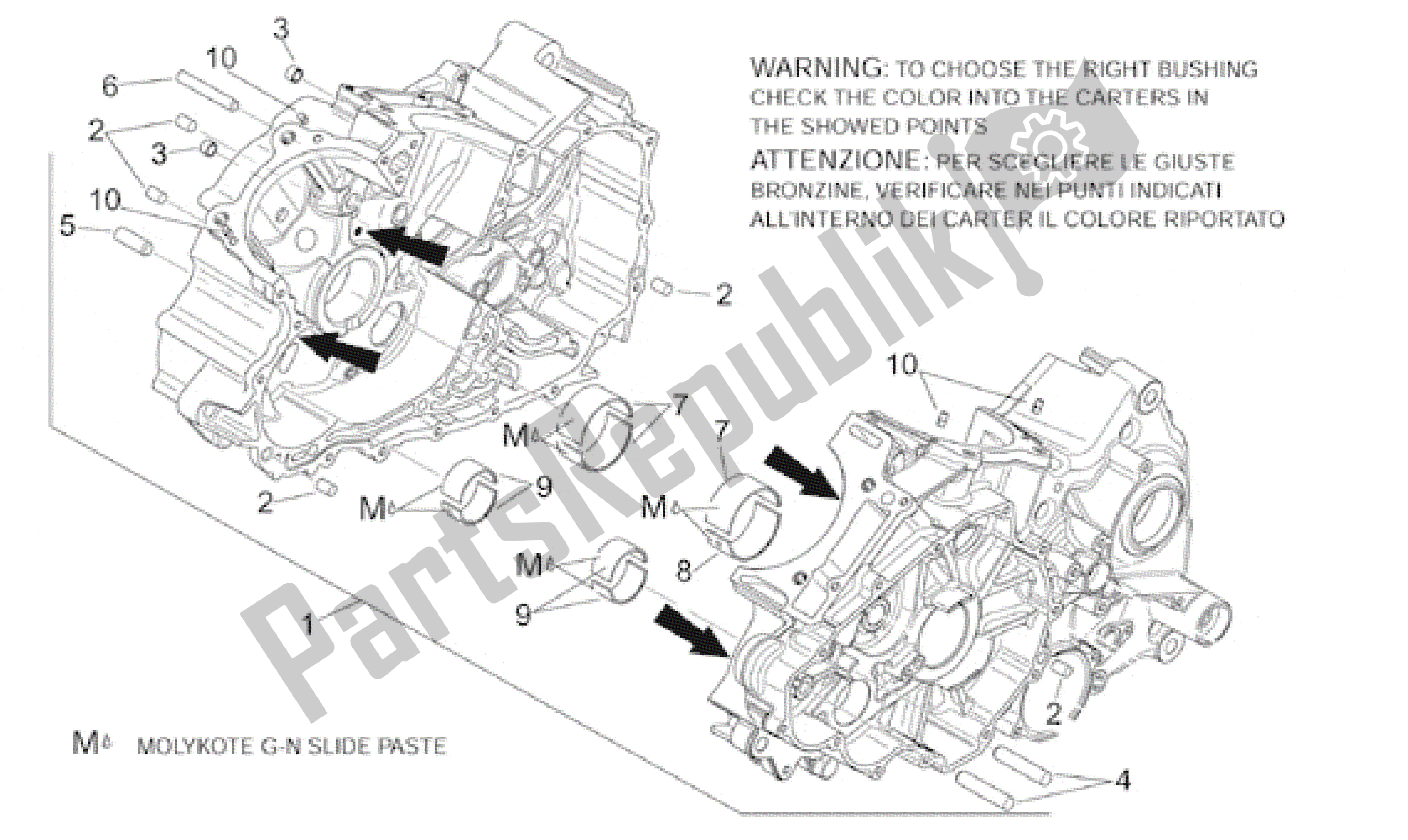 Alle Teile für das Kurbelgehäuse I des Aprilia RSV Mille 3901 1000 2001 - 2002