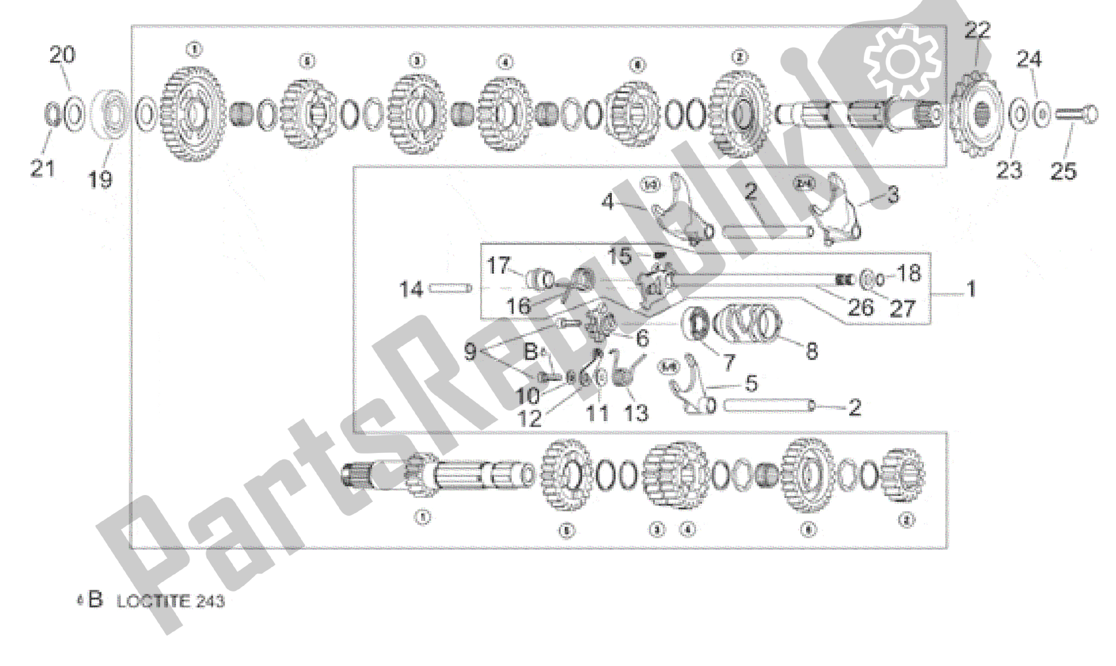 Tutte le parti per il Selettore Cambio del Aprilia RSV Mille 3901 1000 2001 - 2002