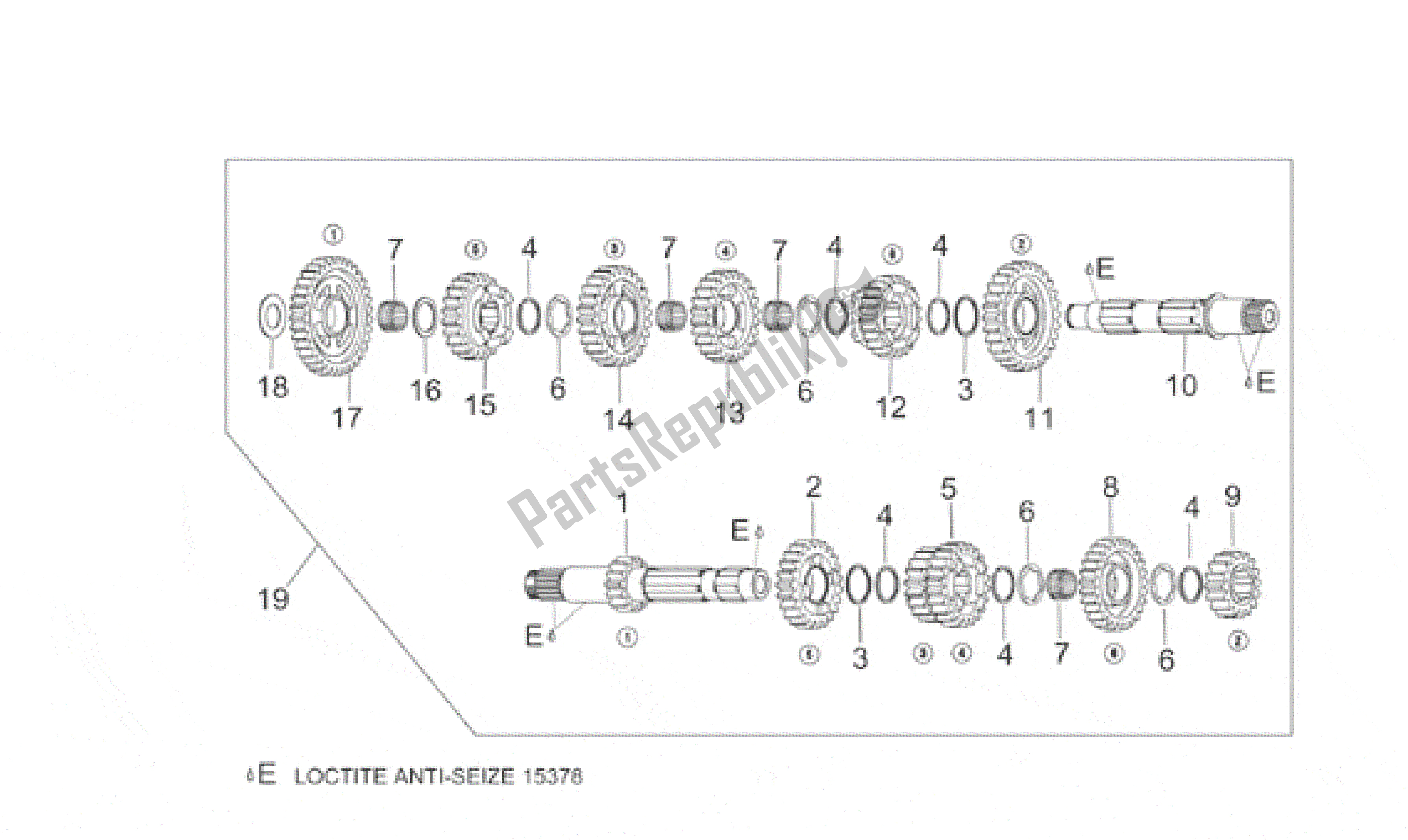 Alle Teile für das Getriebe des Aprilia RSV Mille 3901 1000 2001 - 2002