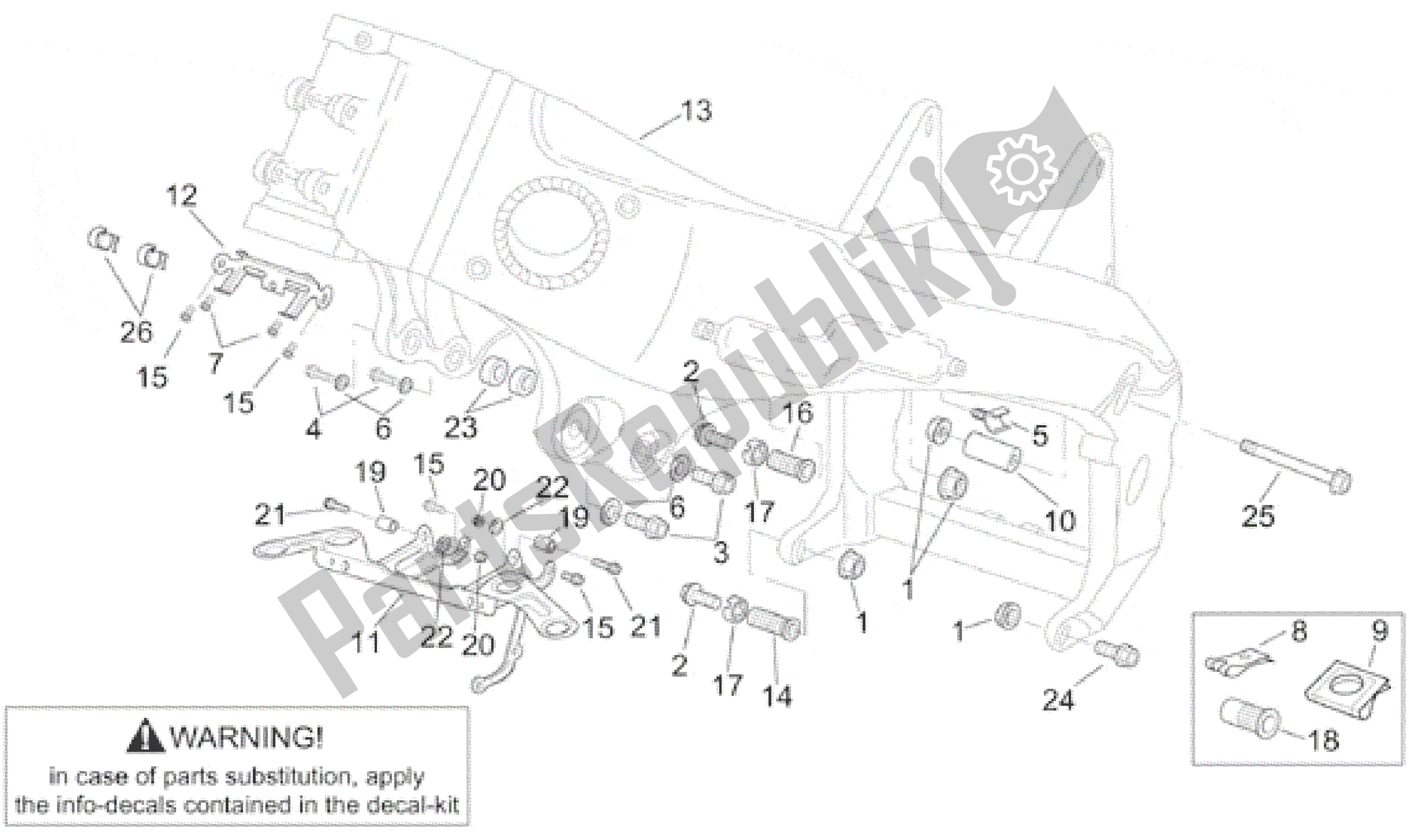 Todas as partes de Quadro Ii do Aprilia RSV Mille 390 W 1000 1998 - 1999