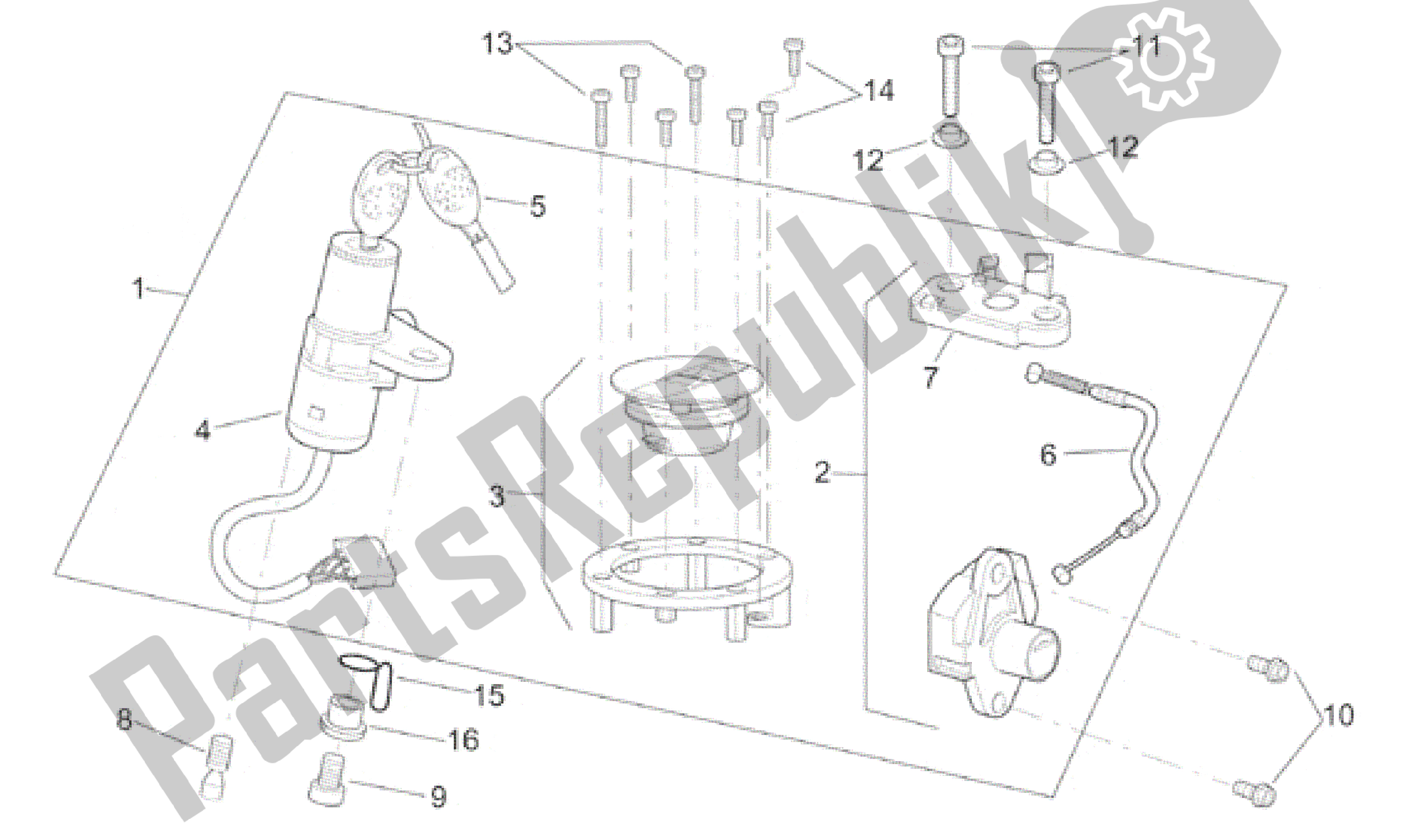 Toutes les pièces pour le Kit De Matériel De Verrouillage du Aprilia RSV Mille 390 W 1000 1998 - 1999