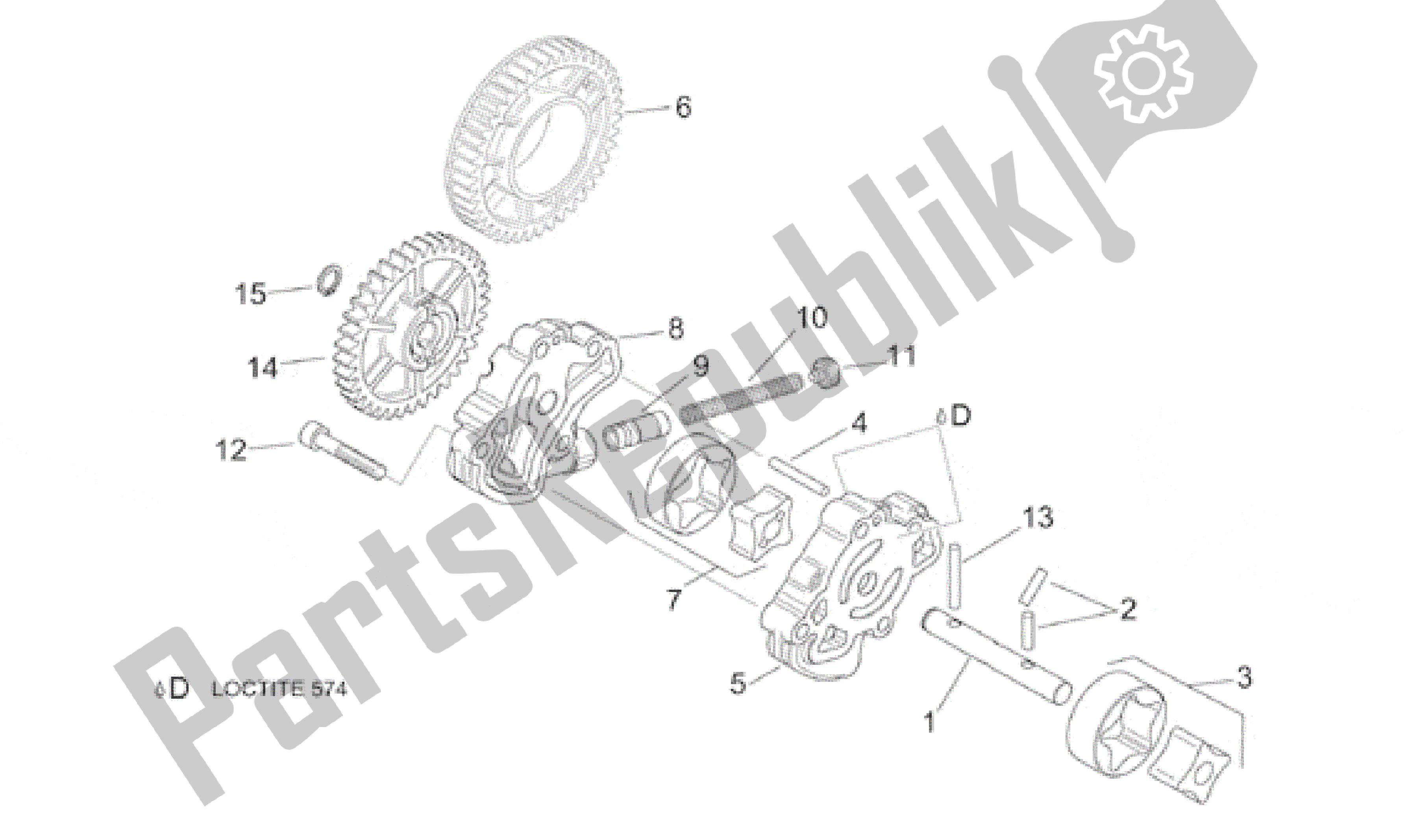 Alle onderdelen voor de Oliepomp van de Aprilia RSV Mille 390 W 1000 1998 - 1999