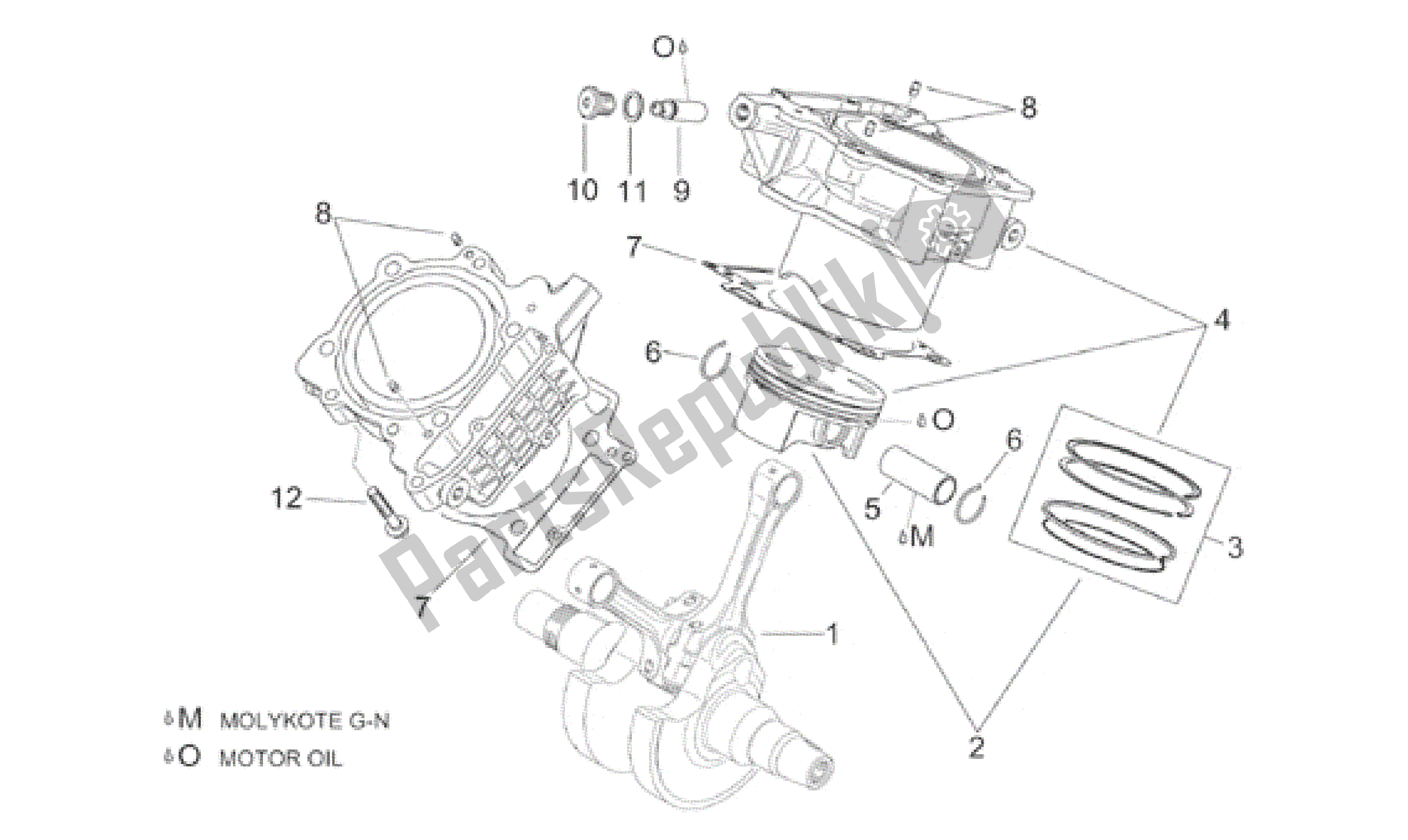 Alle onderdelen voor de Krukas Ii van de Aprilia RSV Mille 390 W 1000 1998 - 1999