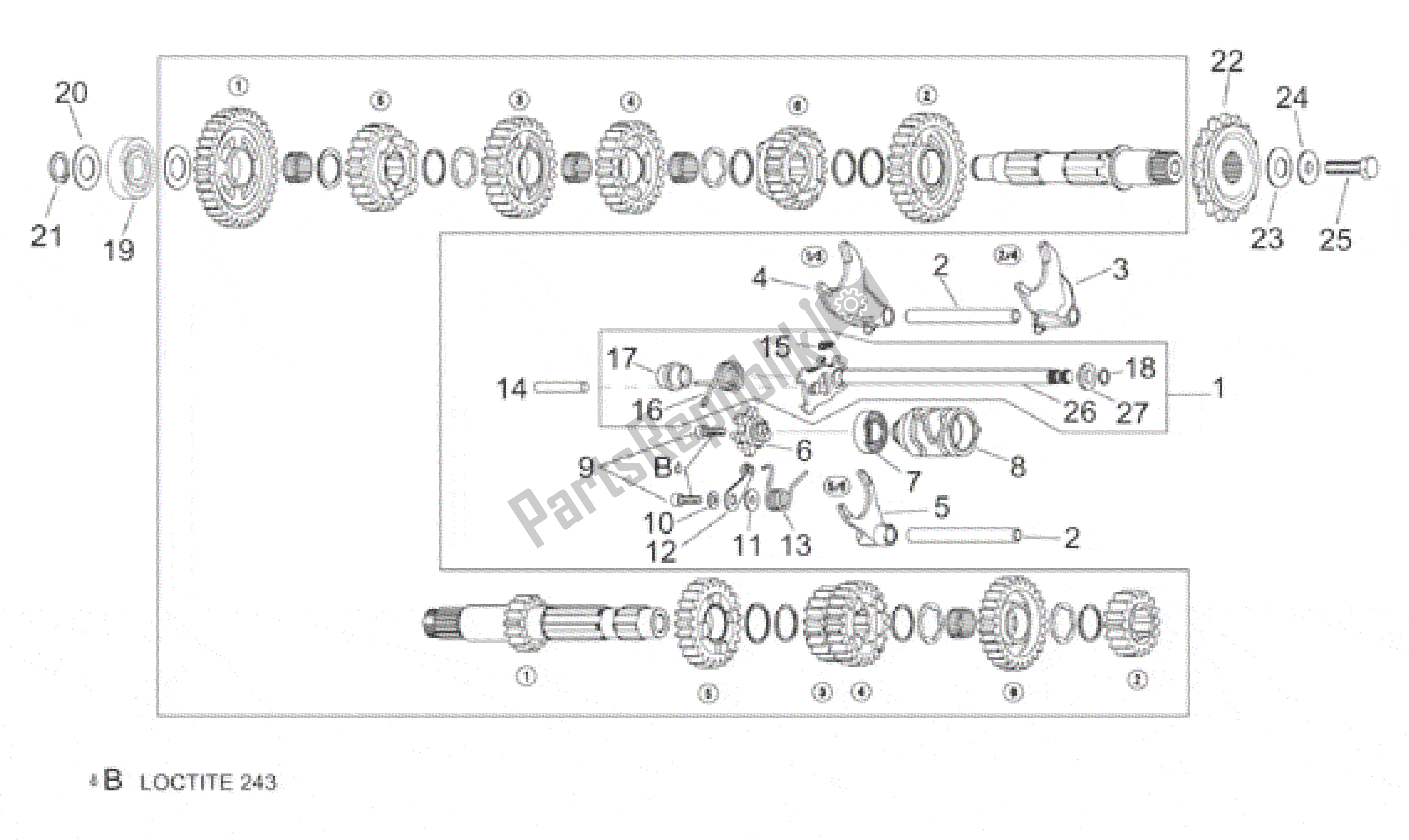 All parts for the Gear Box Selector of the Aprilia RSV Mille 390 W 1000 1998 - 1999