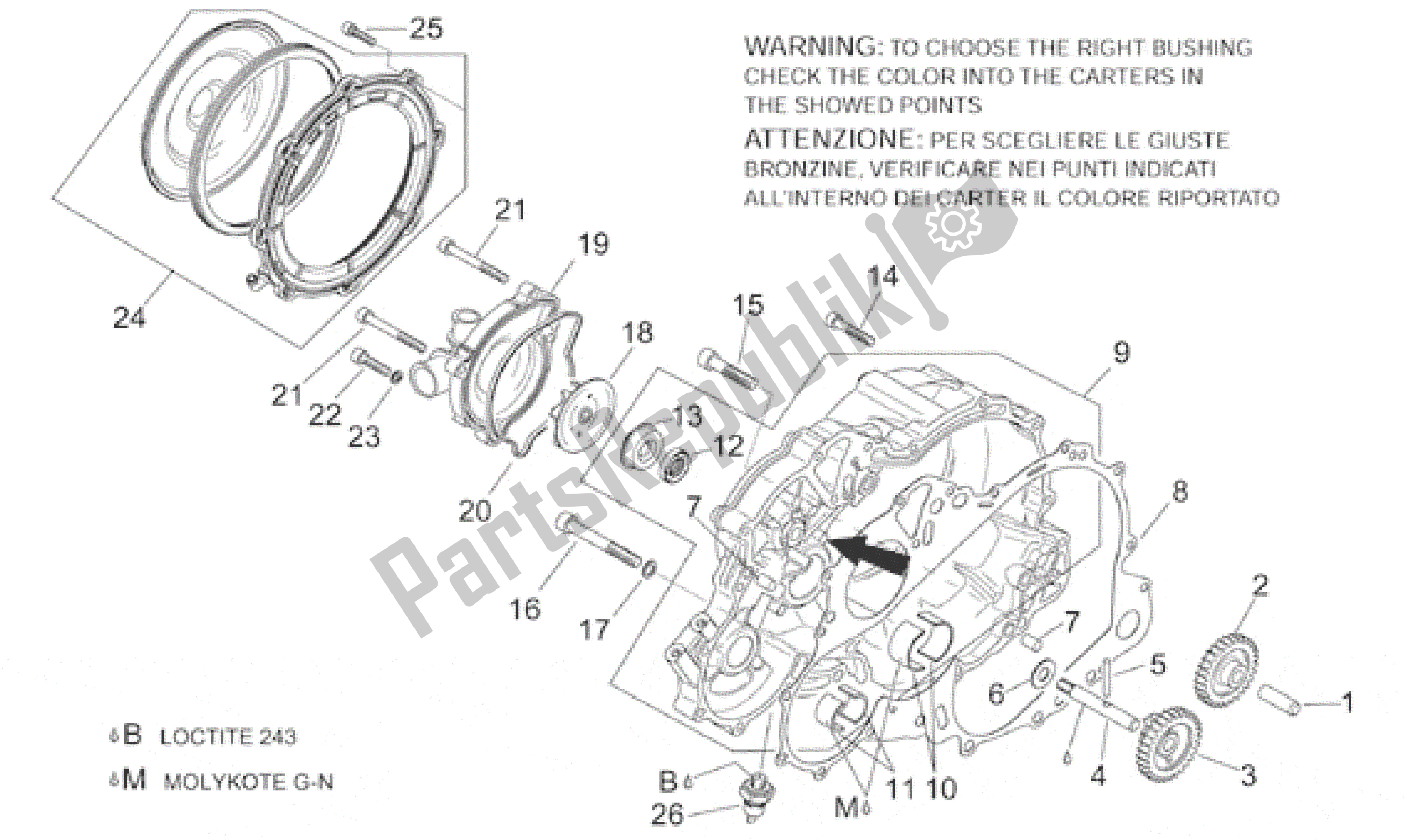 Tutte le parti per il Pompa Dell'acqua del Aprilia RSV Mille 390 W 1000 1998 - 1999