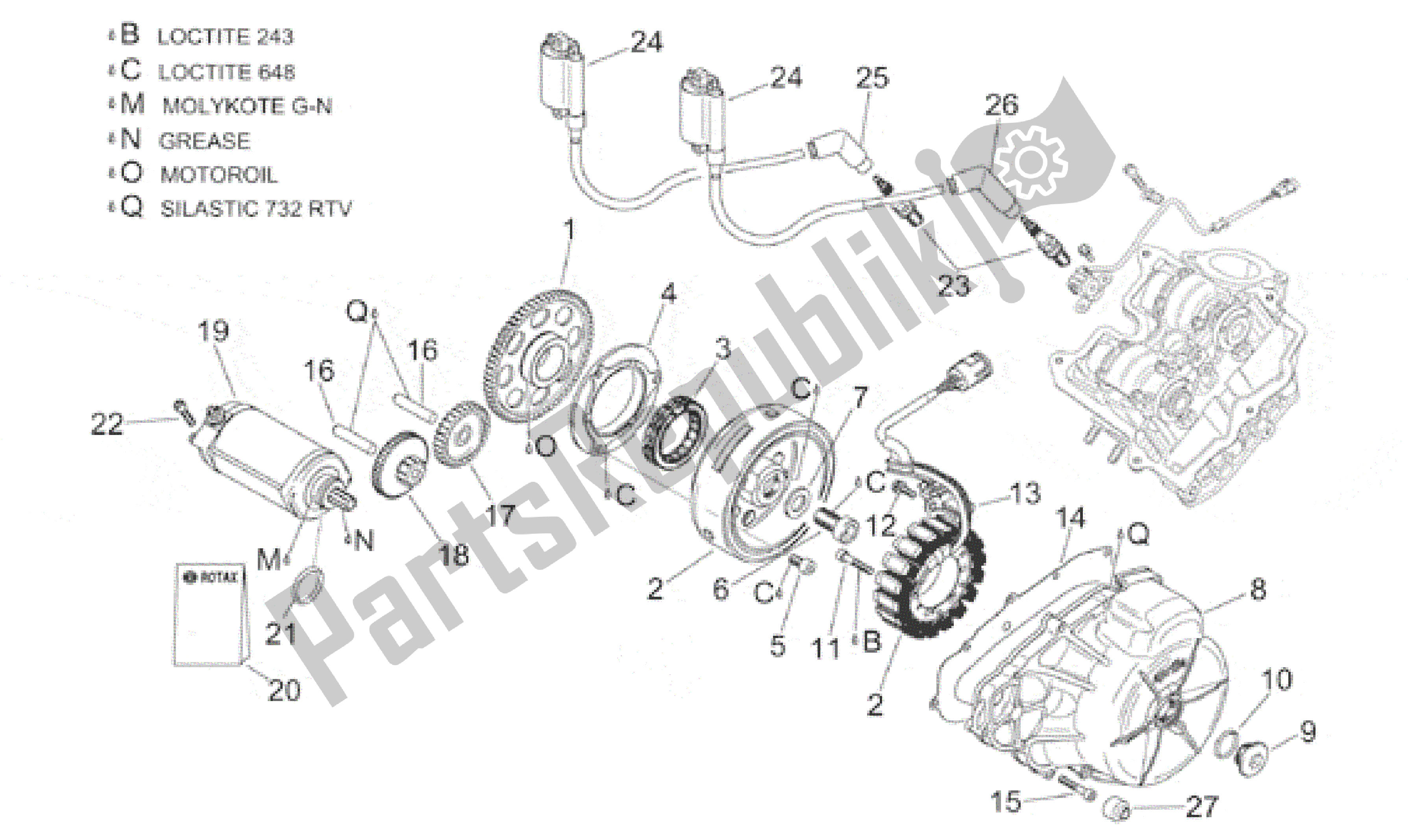 Todas as partes de Unidade De Ignição do Aprilia RSV Mille 390 W 1000 1998 - 1999