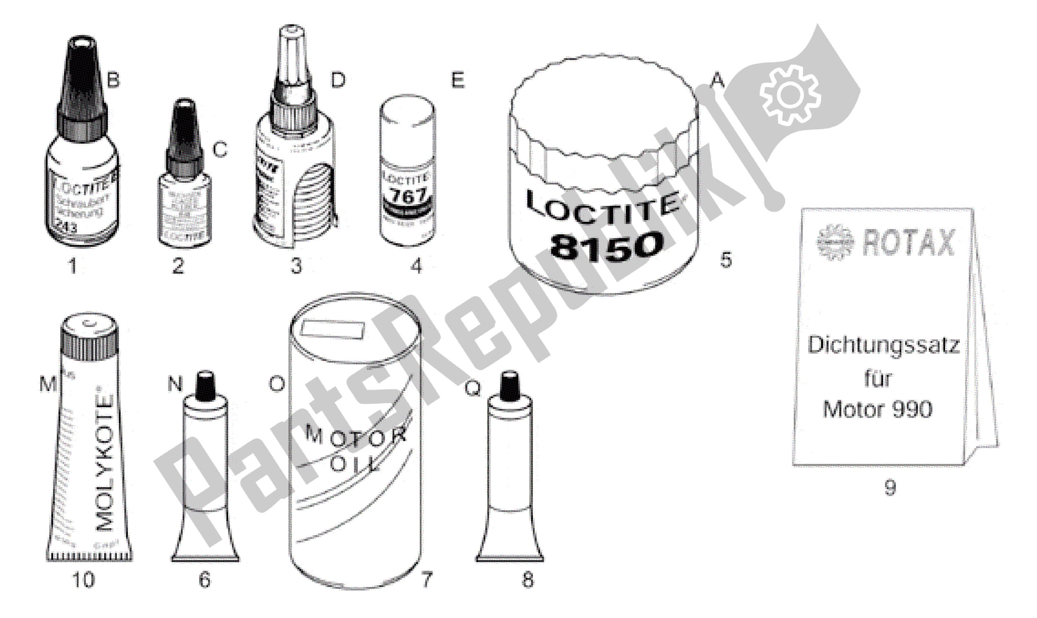 All parts for the Sealing And Lubricating Agents of the Aprilia RSV Mille 390 W 1000 1998 - 1999